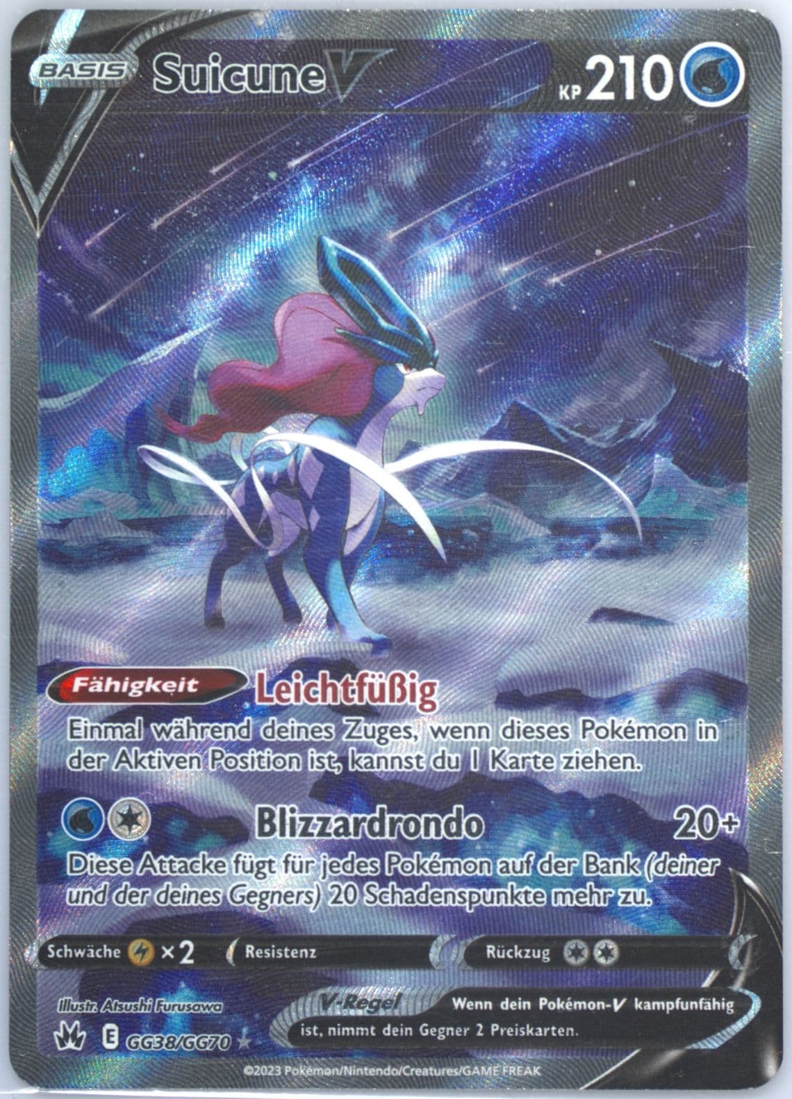 Full Art/Suicune V German (GG38) 2023 Pokemon Sword and Shield Crown Zenith