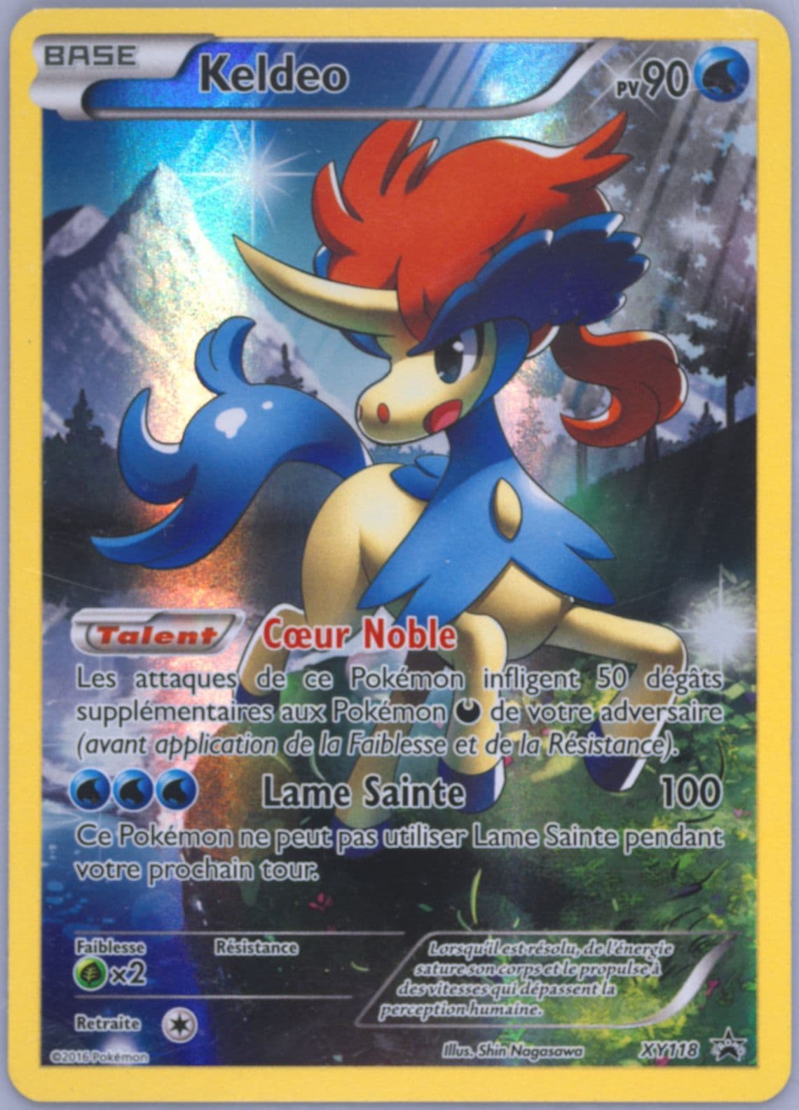 Full Art/Keldeo Mythical Pokemon Collection-French (XY118) 2016 Pokemon XY Black Star Promo