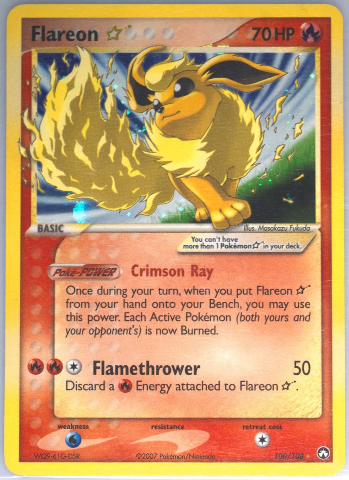 Flareon-Holo Gold Star (100) 2007 Pokemon EX Power Keepers