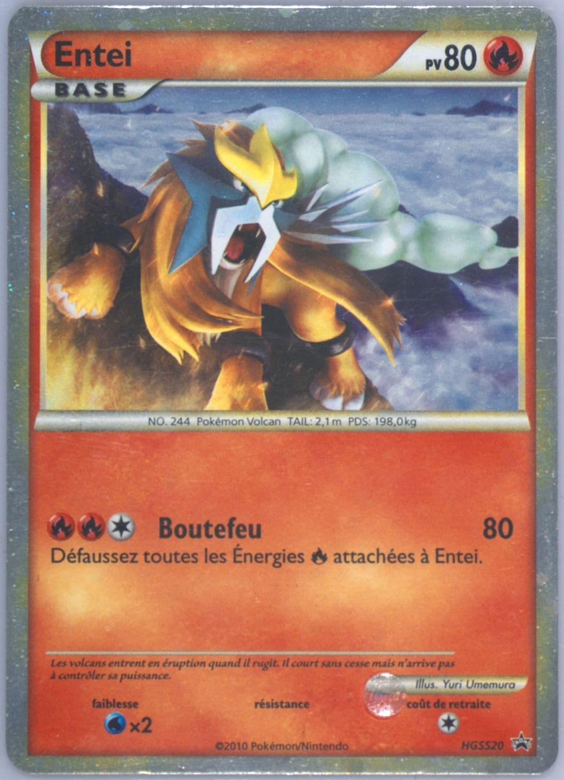 Entei-Holo French (HGSS20) 2010 Pokemon Heartgold & Soulsilver Promo