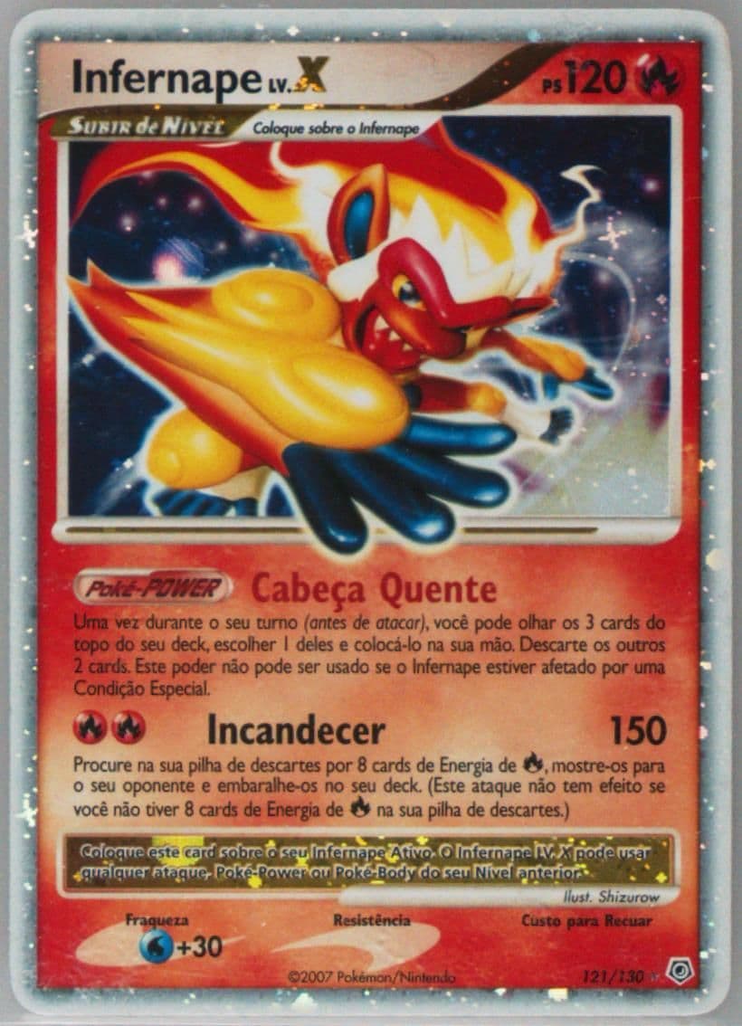 Infernape LV.X-Holo Portuguese (121) 2007 Pokemon Diamond & Pearl