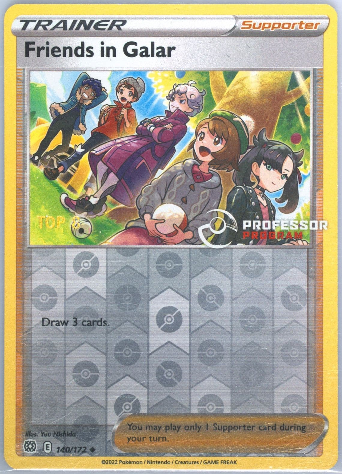 Friends in Galar-Reverse Foil Professor Program-Top 8 (140) 2022 Pokemon Sword & Shield Brilliant Stars