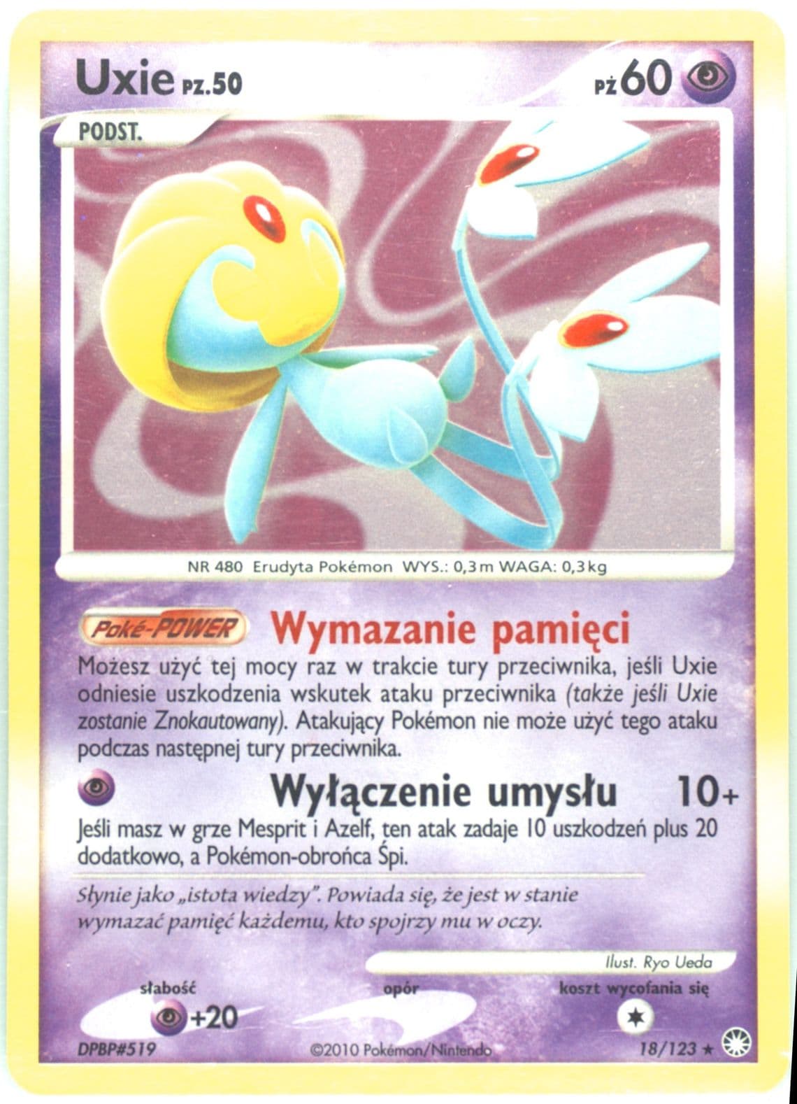 Uxie-Holo (18) 2012 Pokemon Polish Diamond & Pearl Mysterious Treasures