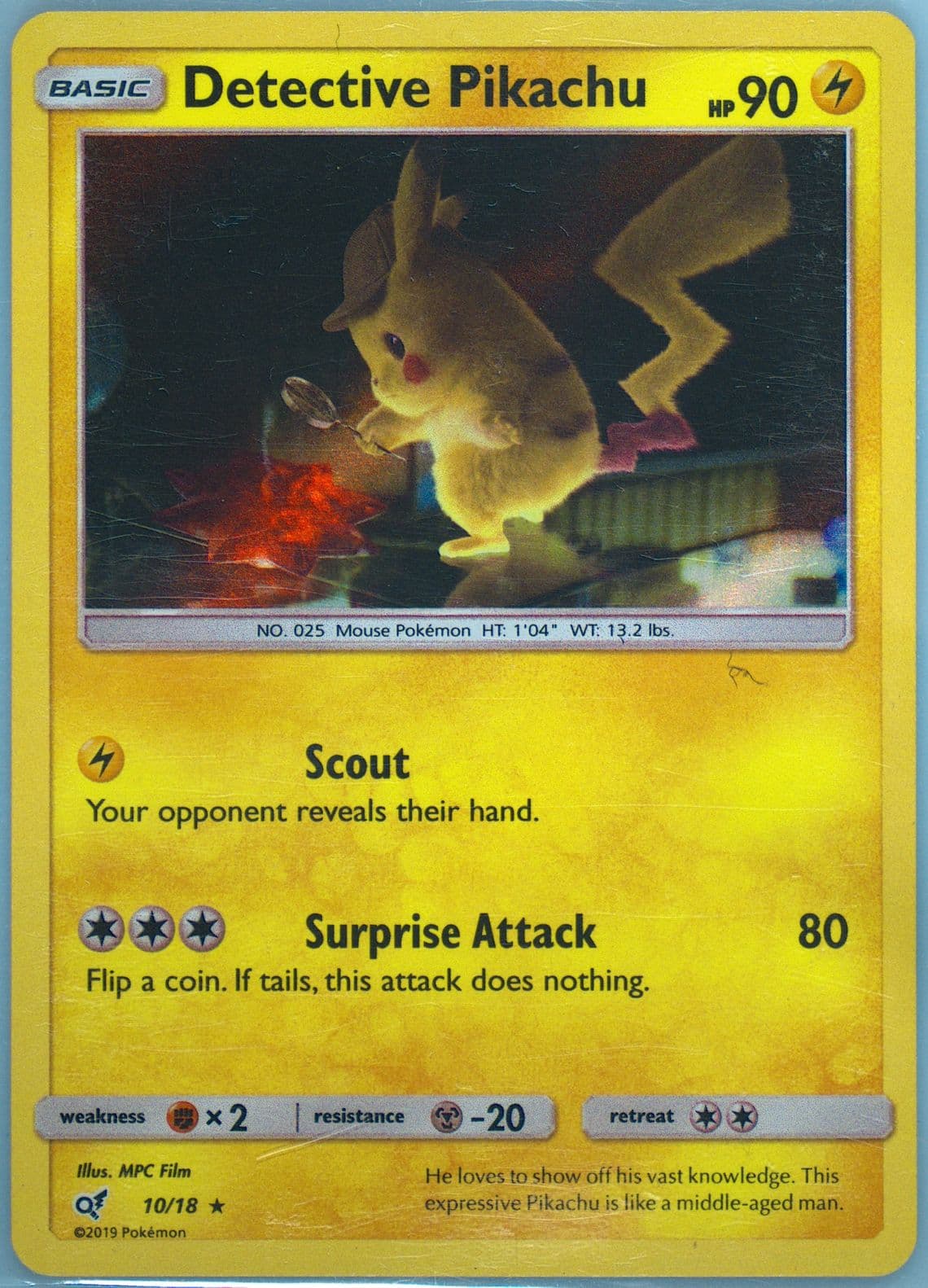 Detective Pikachu-Holo German (10) 2019 Pokemon Sun & Moon Detective Pikachu