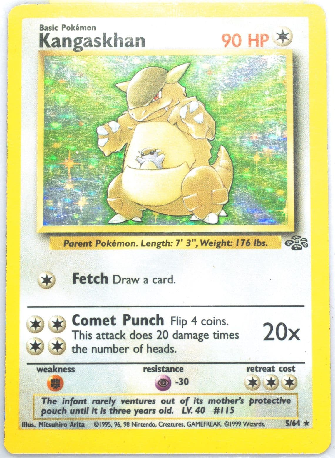 Kangaskhan-Holo Inverted Back (5) 1999 Pokemon Jungle