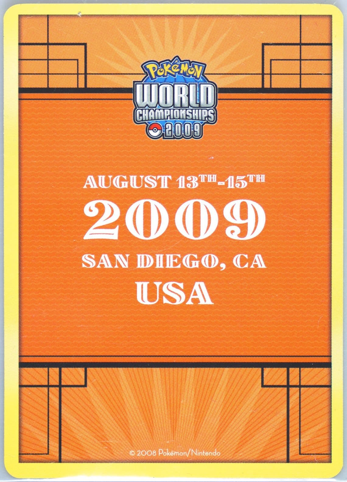 Pokemon World Championships 2009 August 13th-15th 2009 San Diego, CA USA Welcome Kit 2008 Pokemon Insert Cards