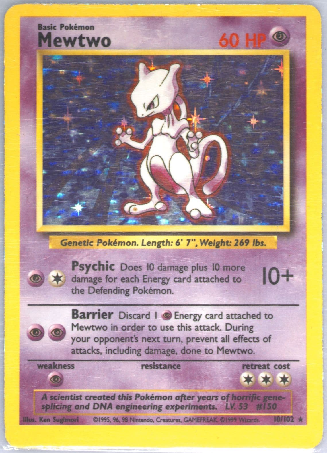 Mewtwo-Holo Inverted Back (10) 1999 Pokemon Game