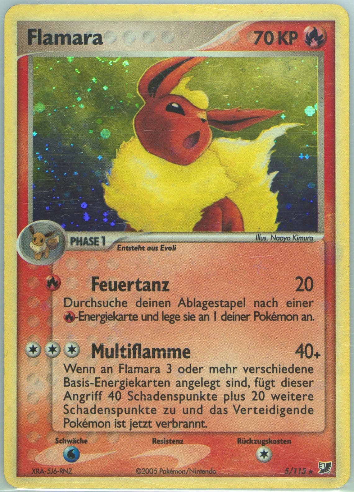 Flamara-Holo German (5) 2005 Pokemon EX Unseen Forces