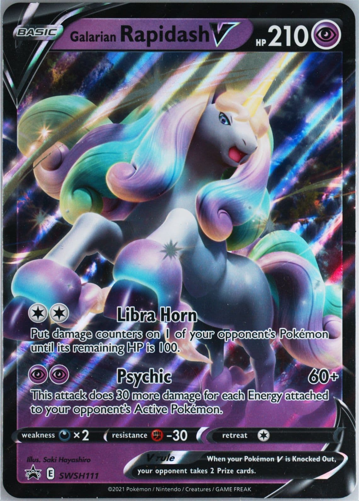 Galarian Rapidash V Galarian Rapidash V Box-Jumbo (111) 2021 Pokemon Swsh Black Star Promo