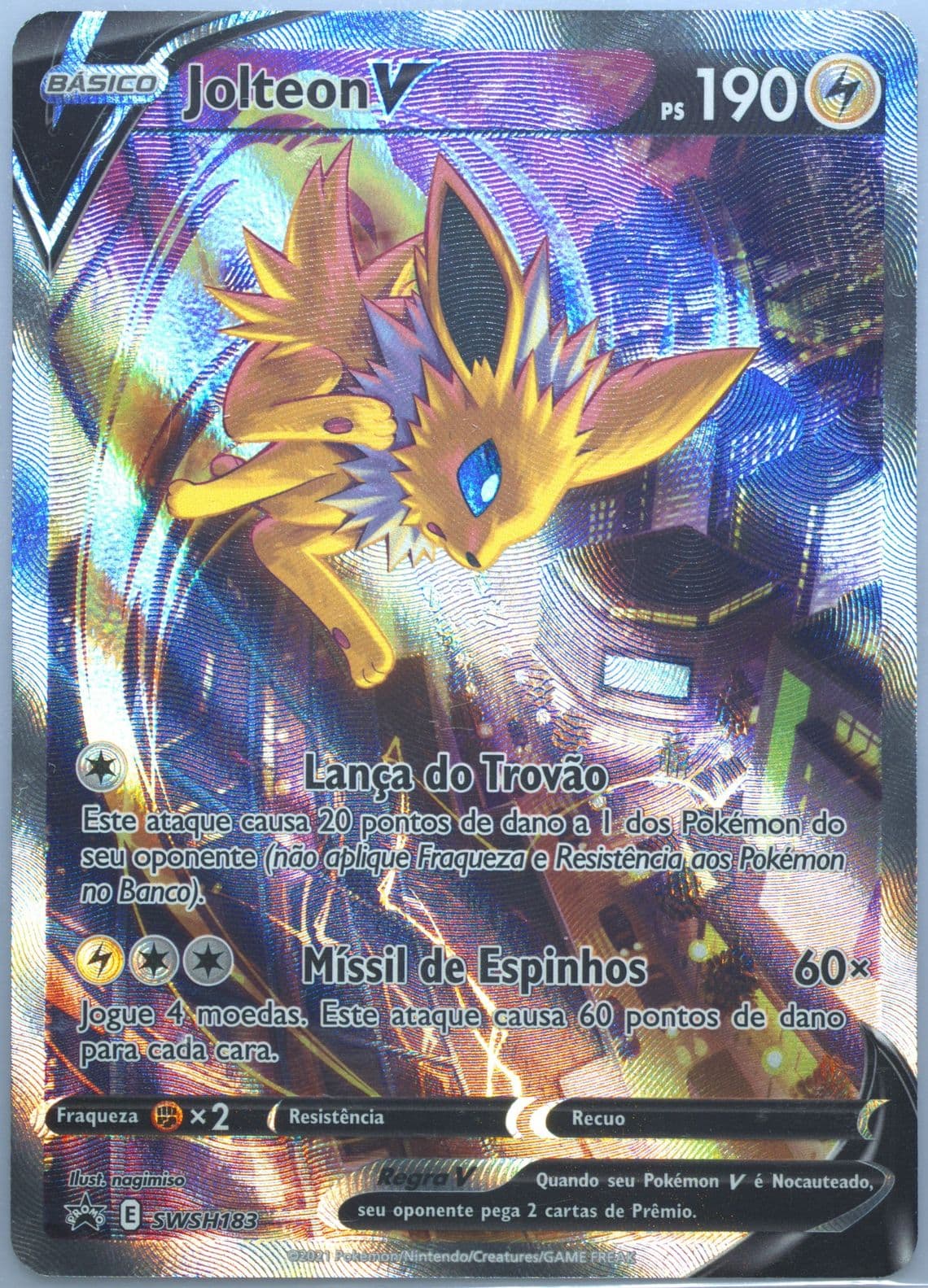 Full Art/Jolteon V Jolteon Vmax Premium Collection-Portuguese (183) 2022 Pokemon Swsh Black Star Promo