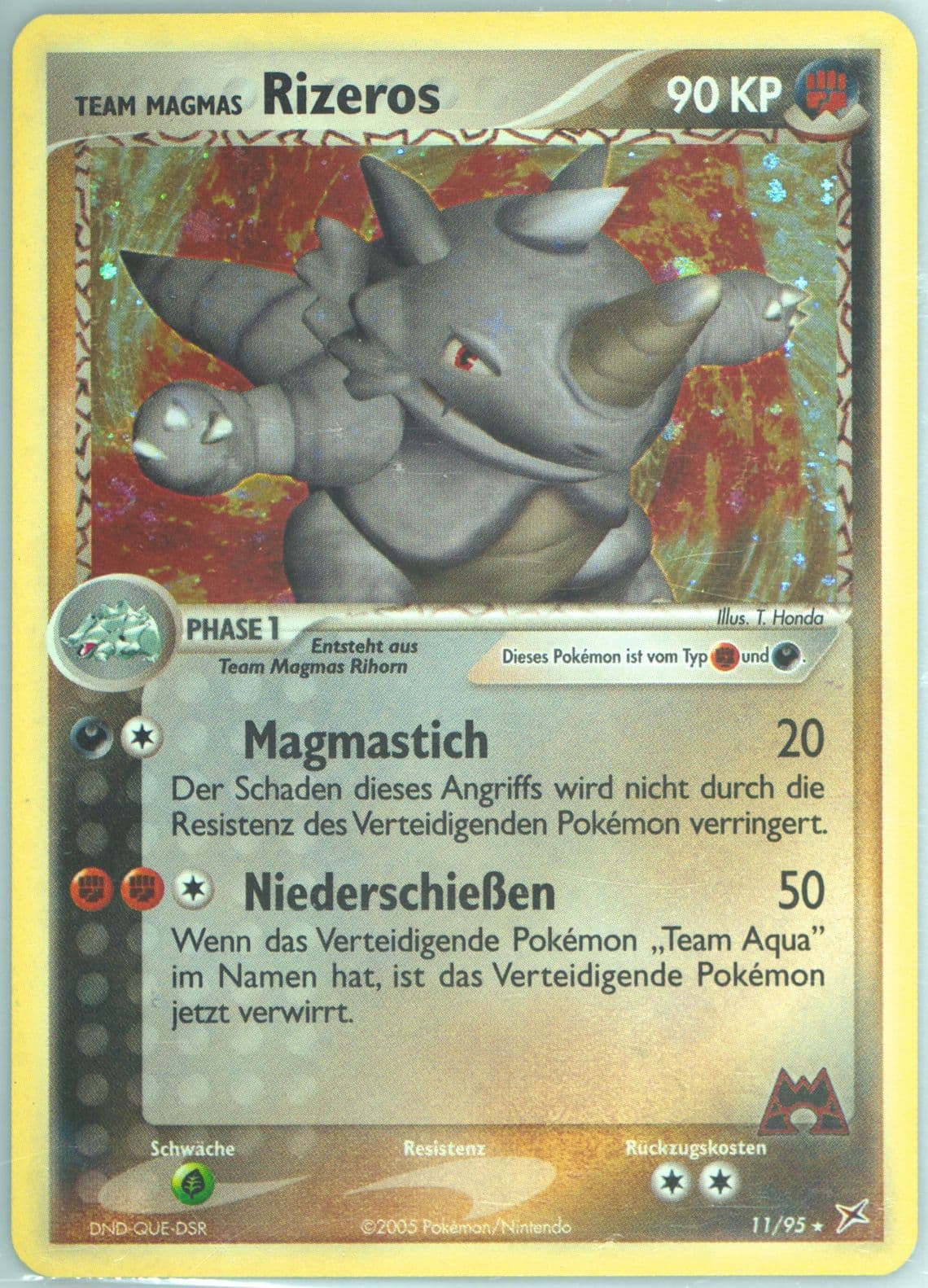 Team Magmas Rizeros-Holo (11) 2005 Pokemon German EX Team Magma VS Team Aqua