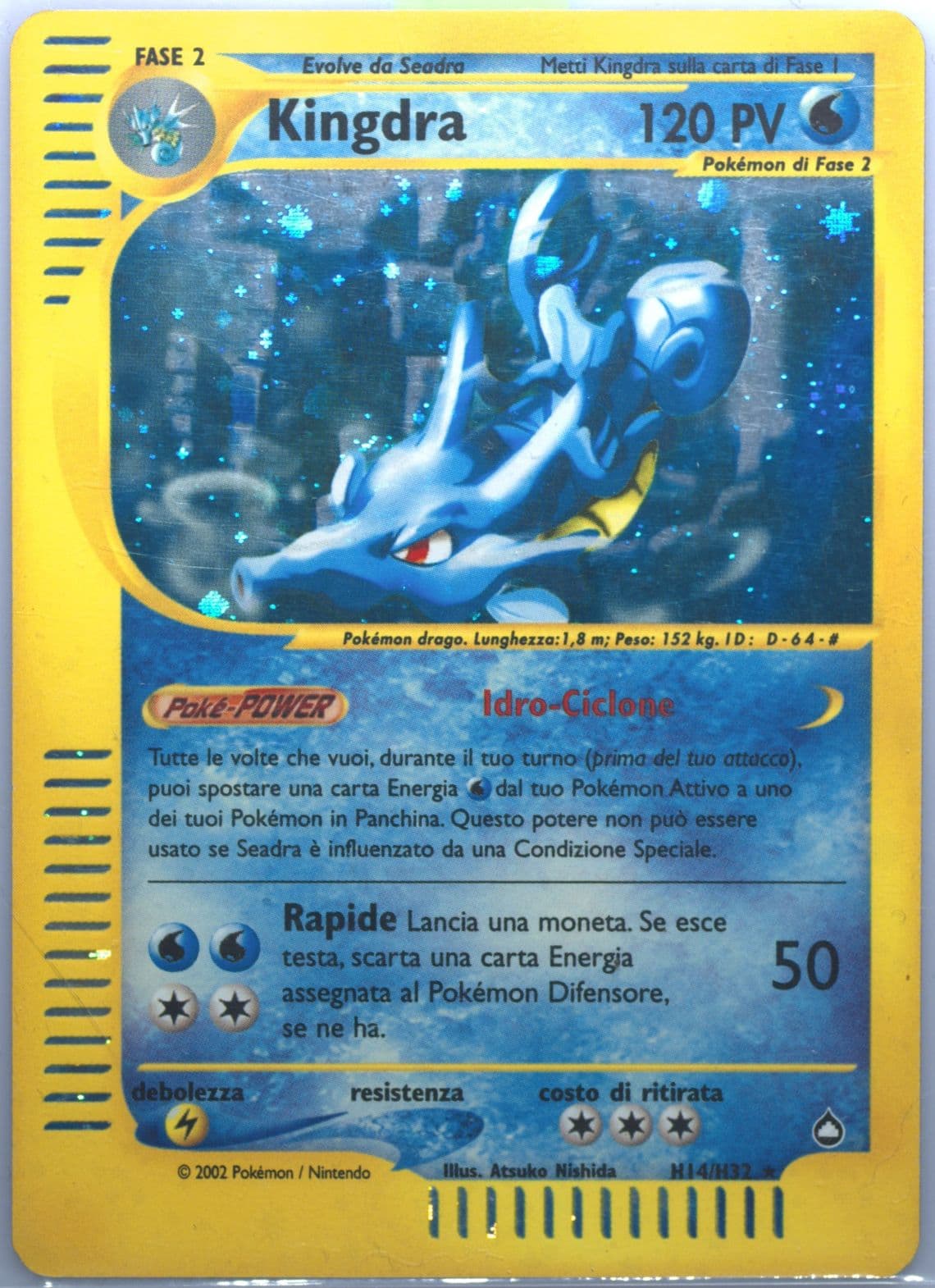 Kingdra-Holo Italian (H14) 2003 Pokemon Aquapolis