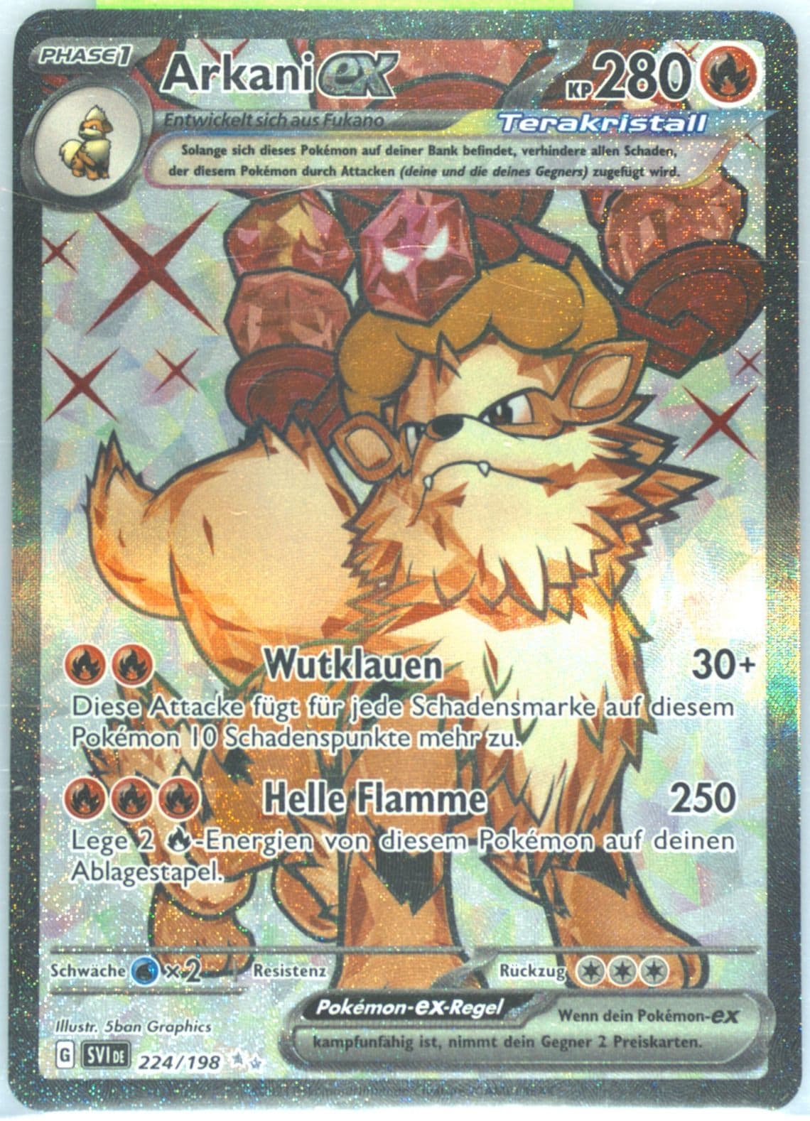 Arcanine EX Ultra Rare (224) 2023 Pokemon German Svi de-Scarlet & Violet