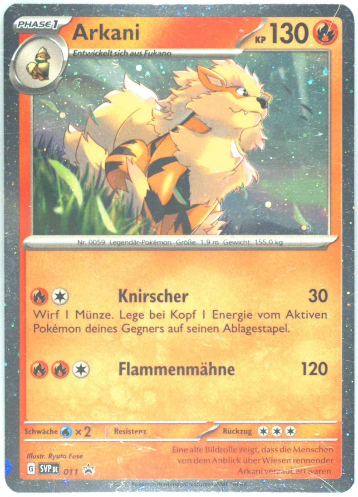 Arcanine Scarlet & Violet Three Pack Blister (011) 2023 Pokemon German Svp de-SV Black Star Promo