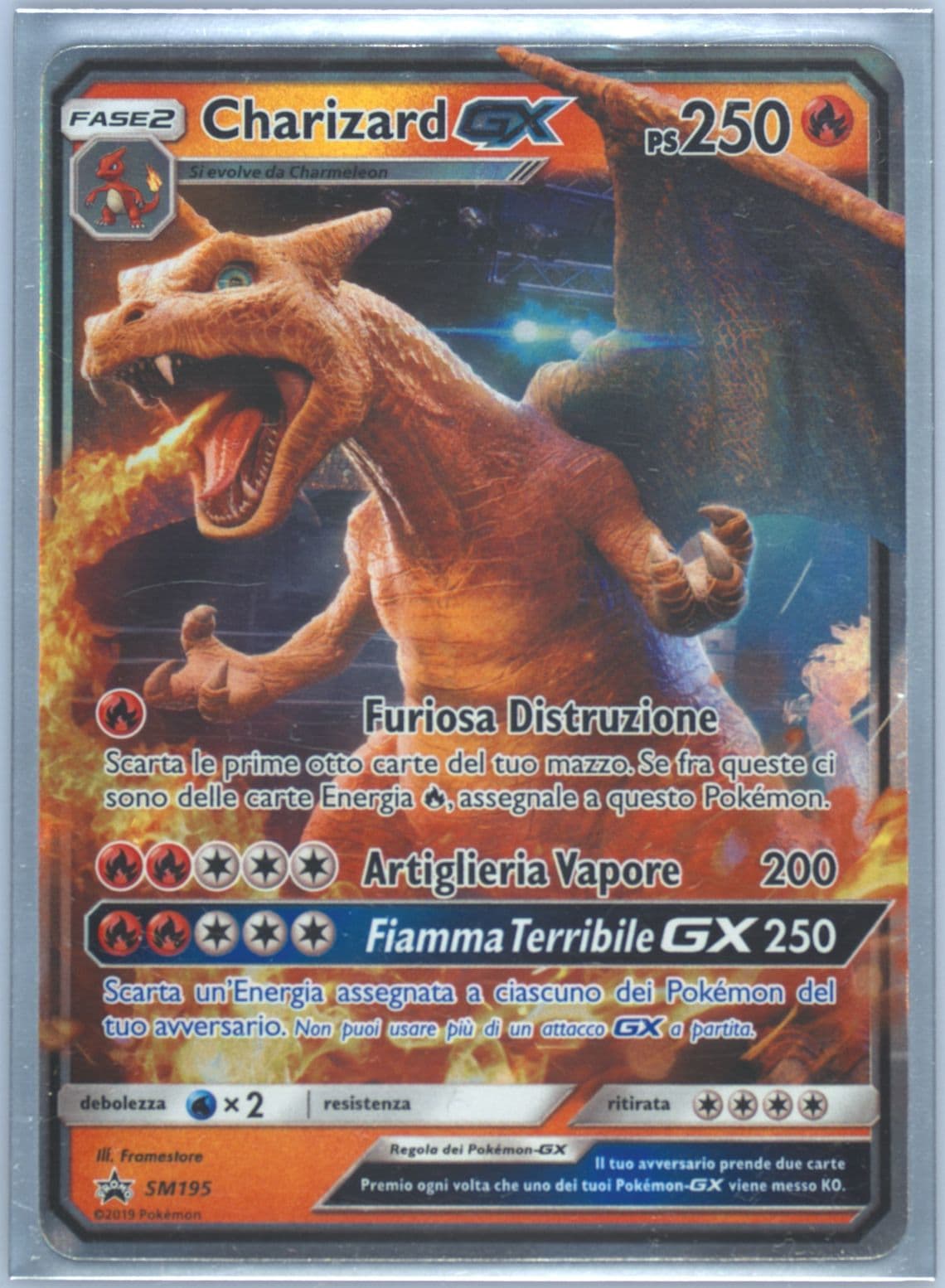 Charizard GX Detective Pikachu Charizard-GX-Italian (SM195) 2019 Pokemon SM Black Star Promo