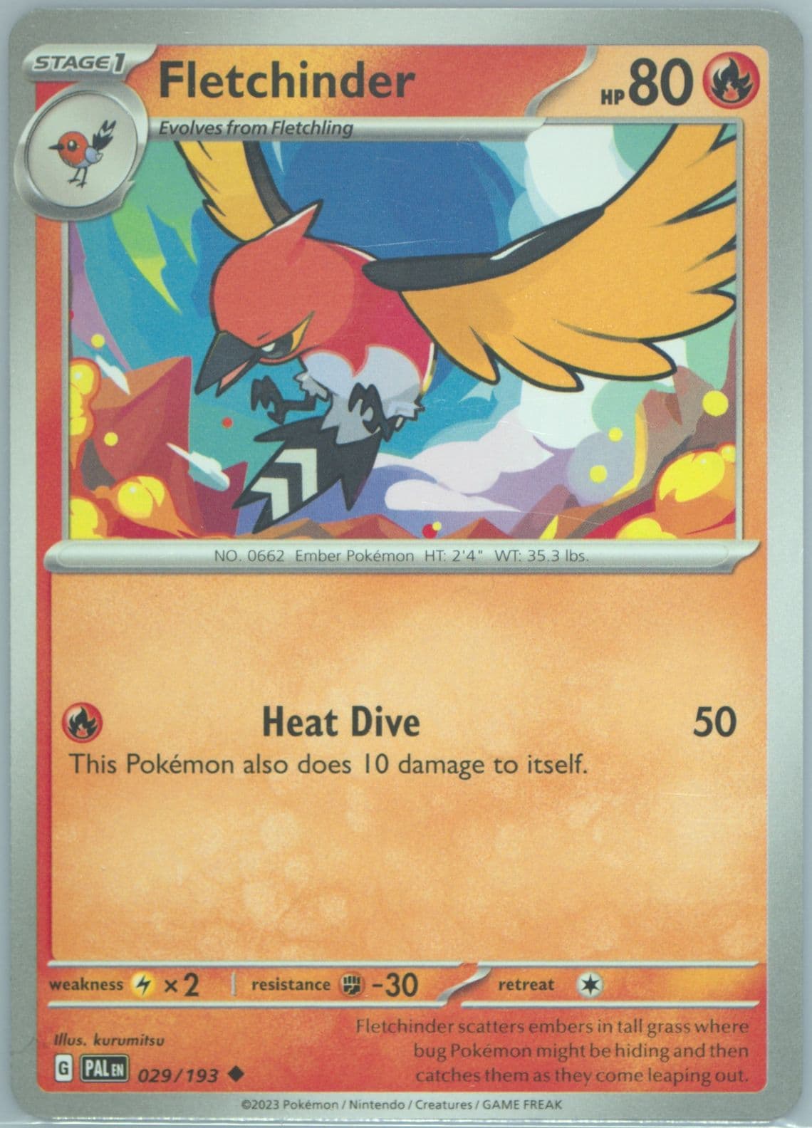 Fletchinder (029) 2023 Pokemon Pal EN-Paldea Evolved