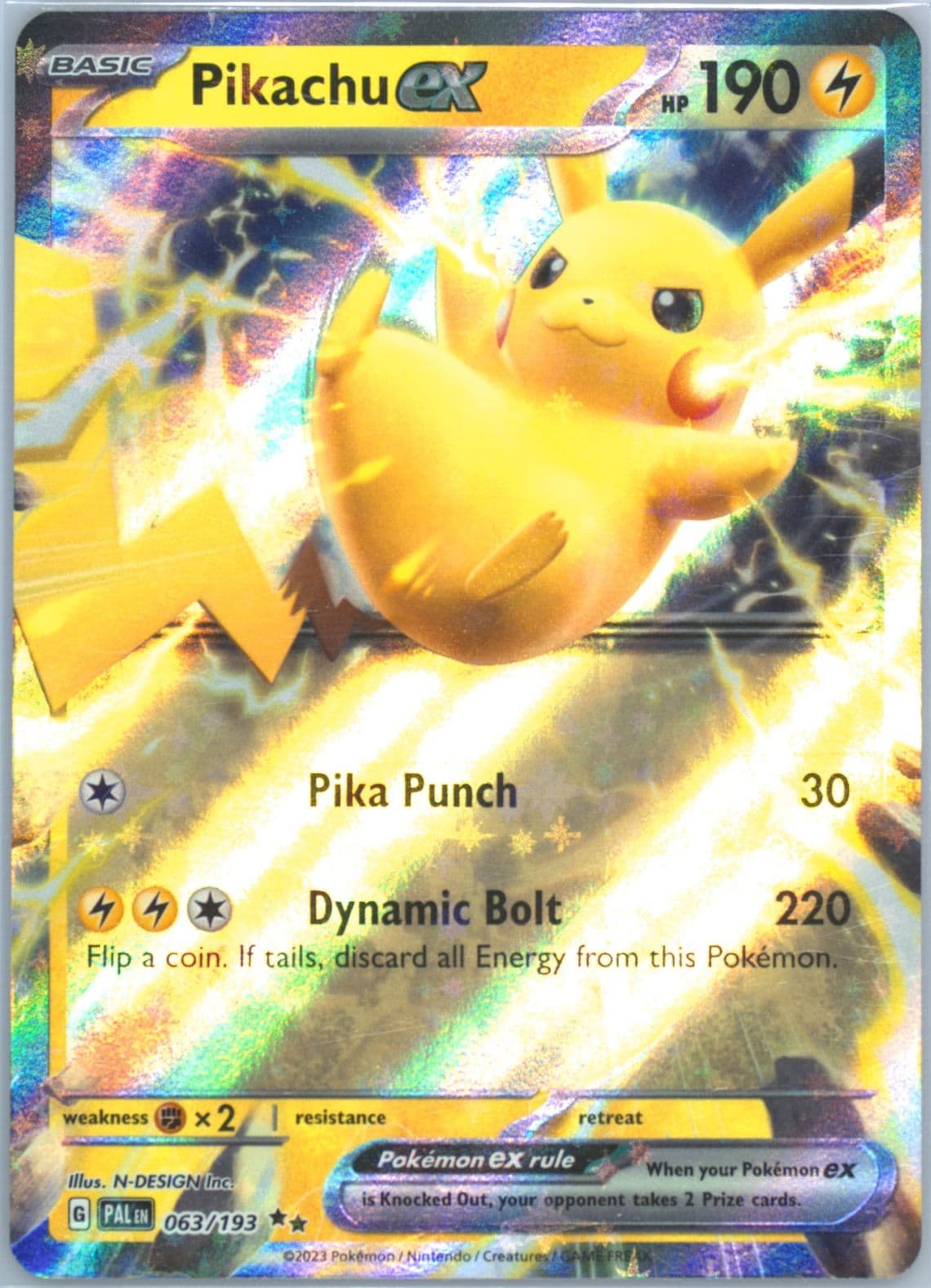 Pikachu EX (063) 2023 Pokemon Pal EN-Paldea Evolved