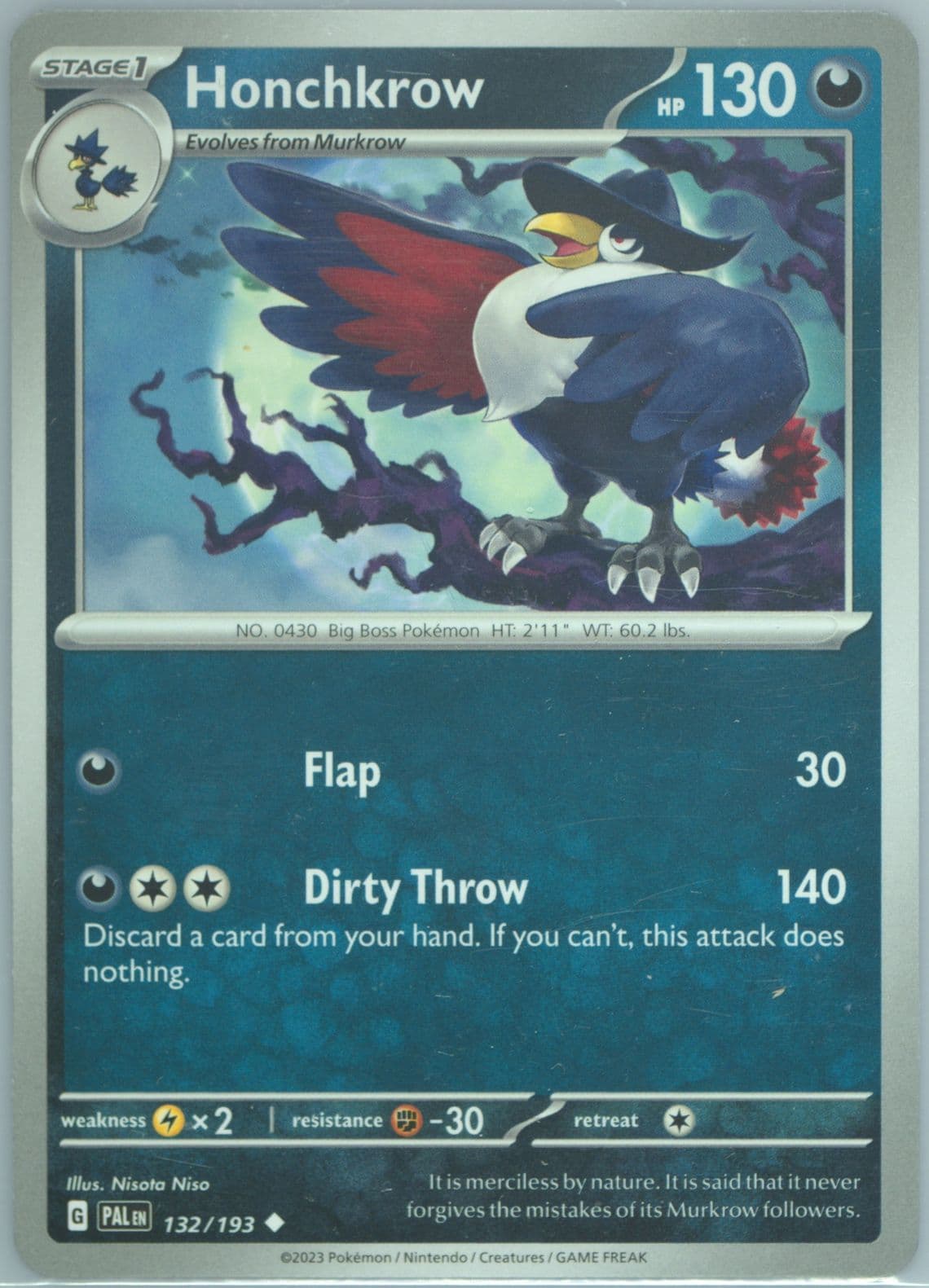 Honchkrow (132) 2023 Pokemon Pal EN-Paldea Evolved