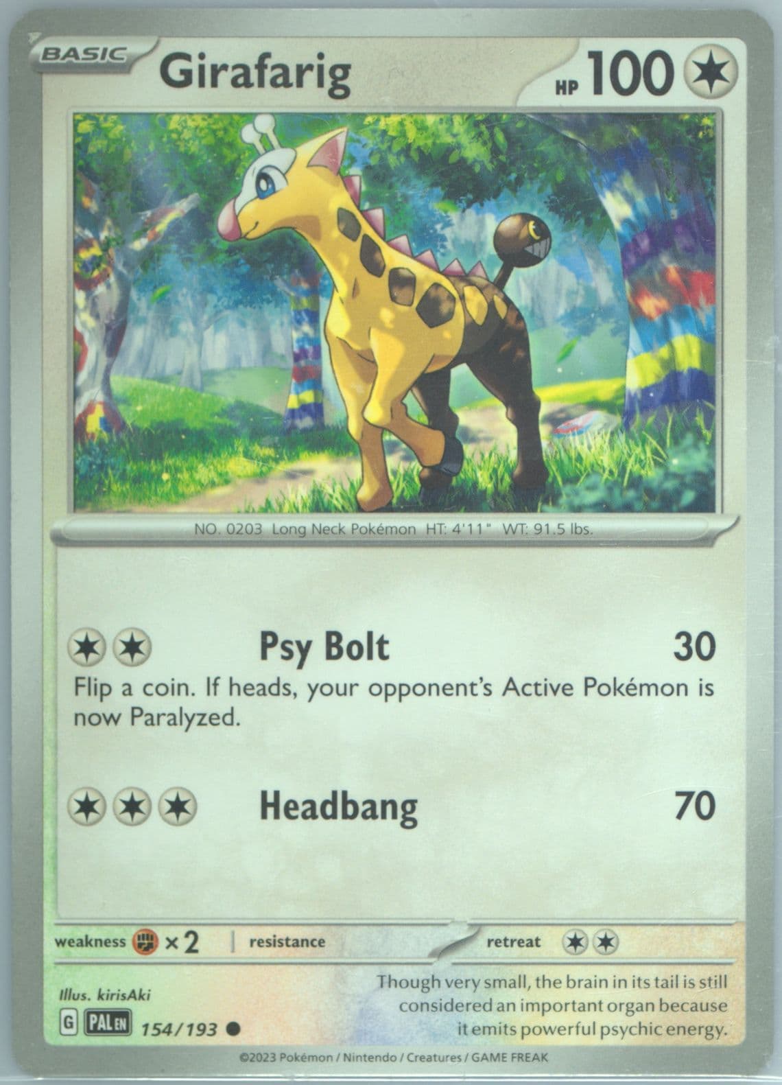 Girafarig (154) 2023 Pokemon Pal EN-Paldea Evolved