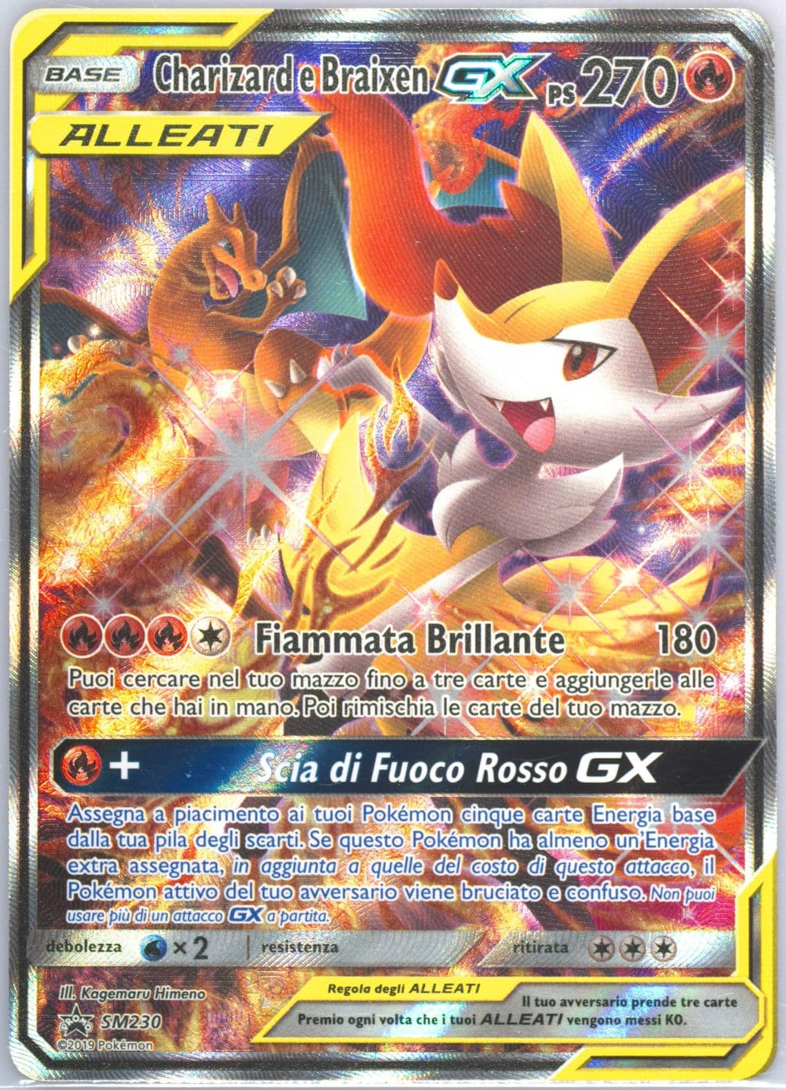 Full Art/Charizard E Braixen GX Tag Team Generations Premium Collection-Italian (SM230) 2019 Pokemon SM Black Star Promo
