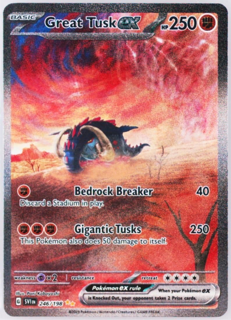 Great Tusk EX Special Illustration Rare (246) 2023 Pokemon Italian Svi It-Scarlet & Violet