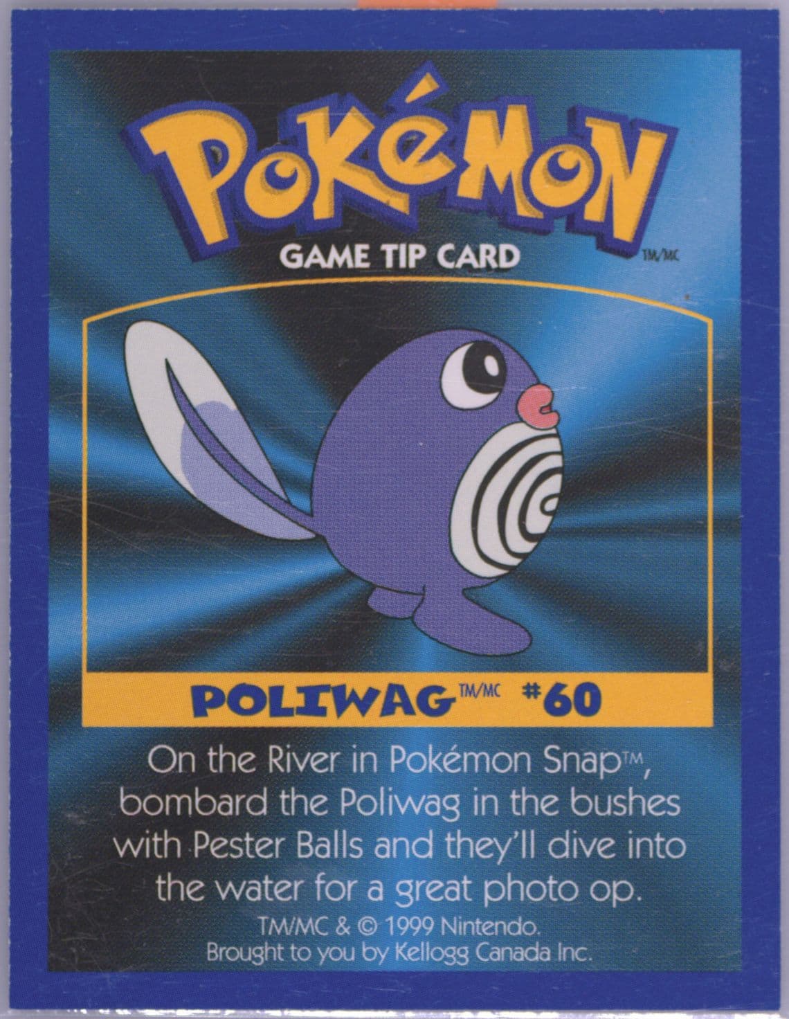 Poliwag 1999 Kellogg's Pokemon Game Tips