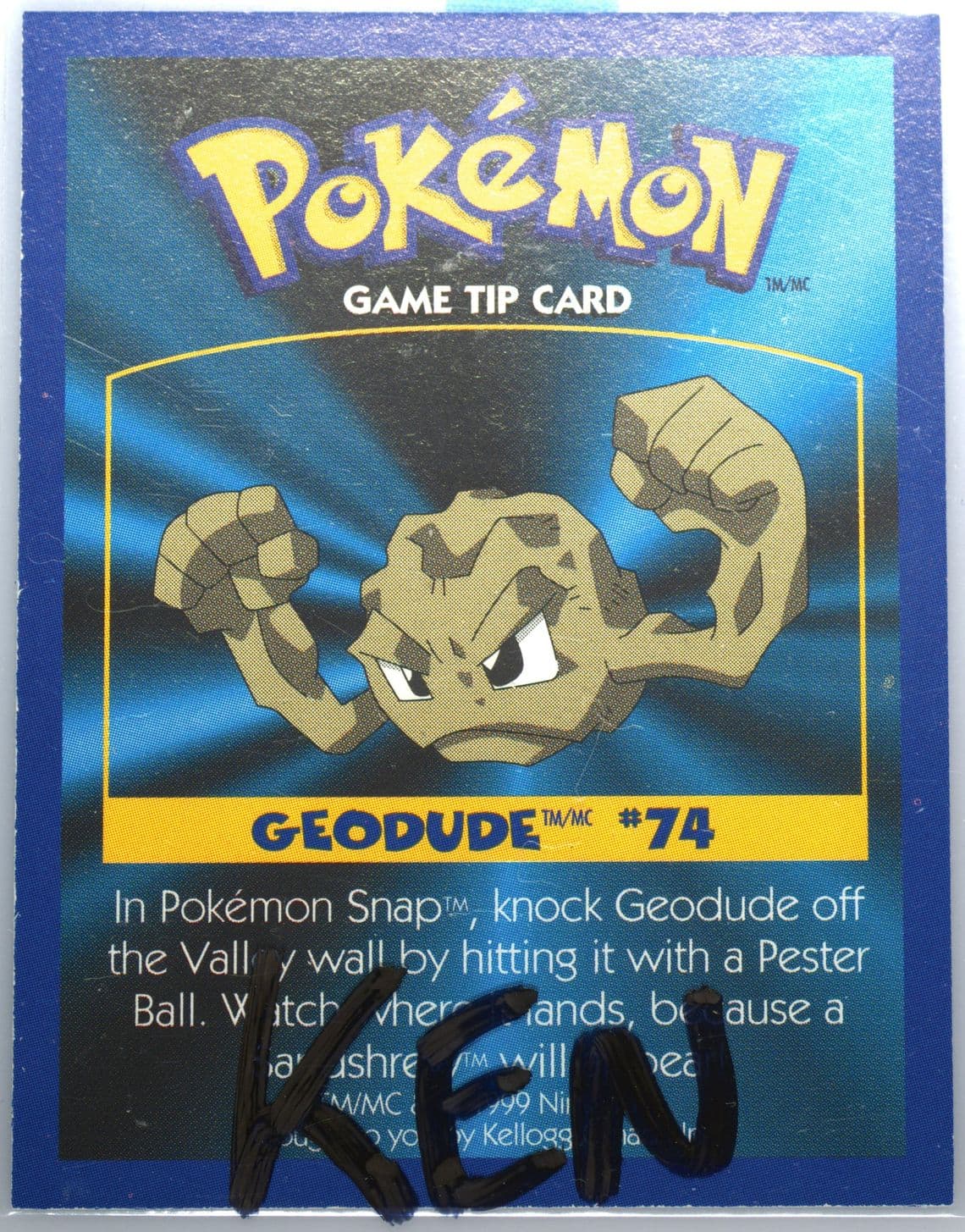 Geodude 1999 Kellogg's Pokemon Game Tips