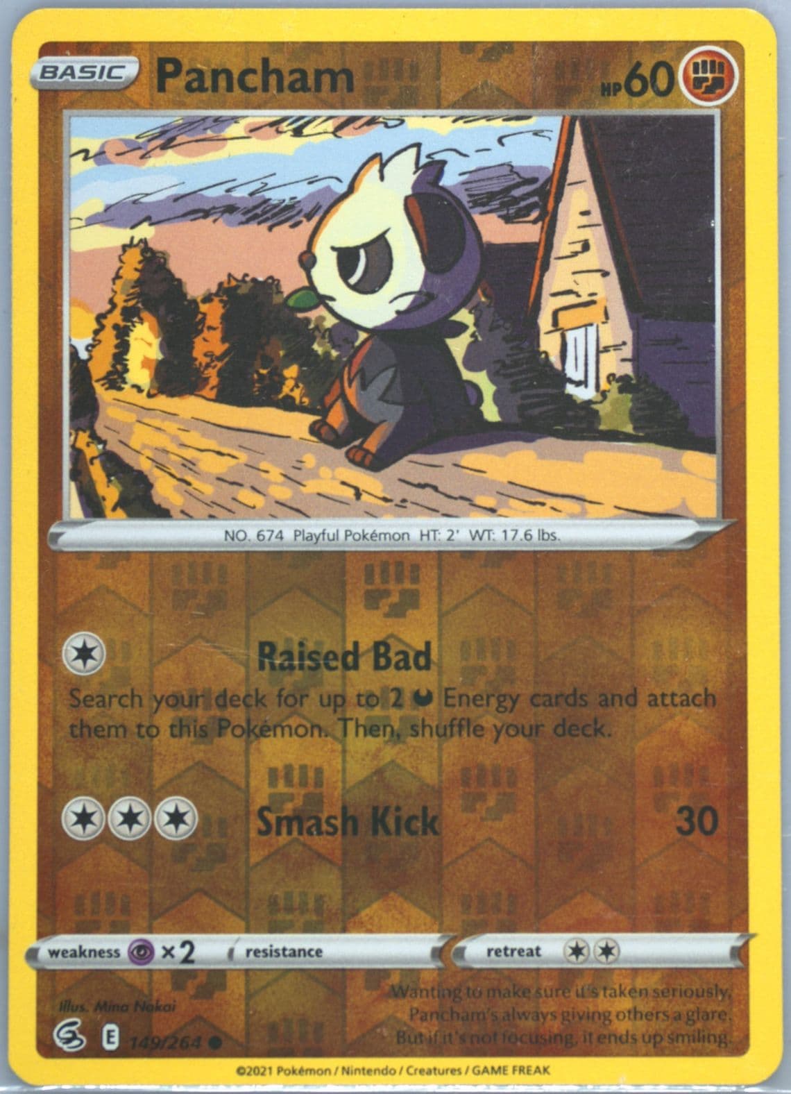 Pancham-Reverse Foil (149) 2021 Pokemon Sword & Shield Fusion Strike