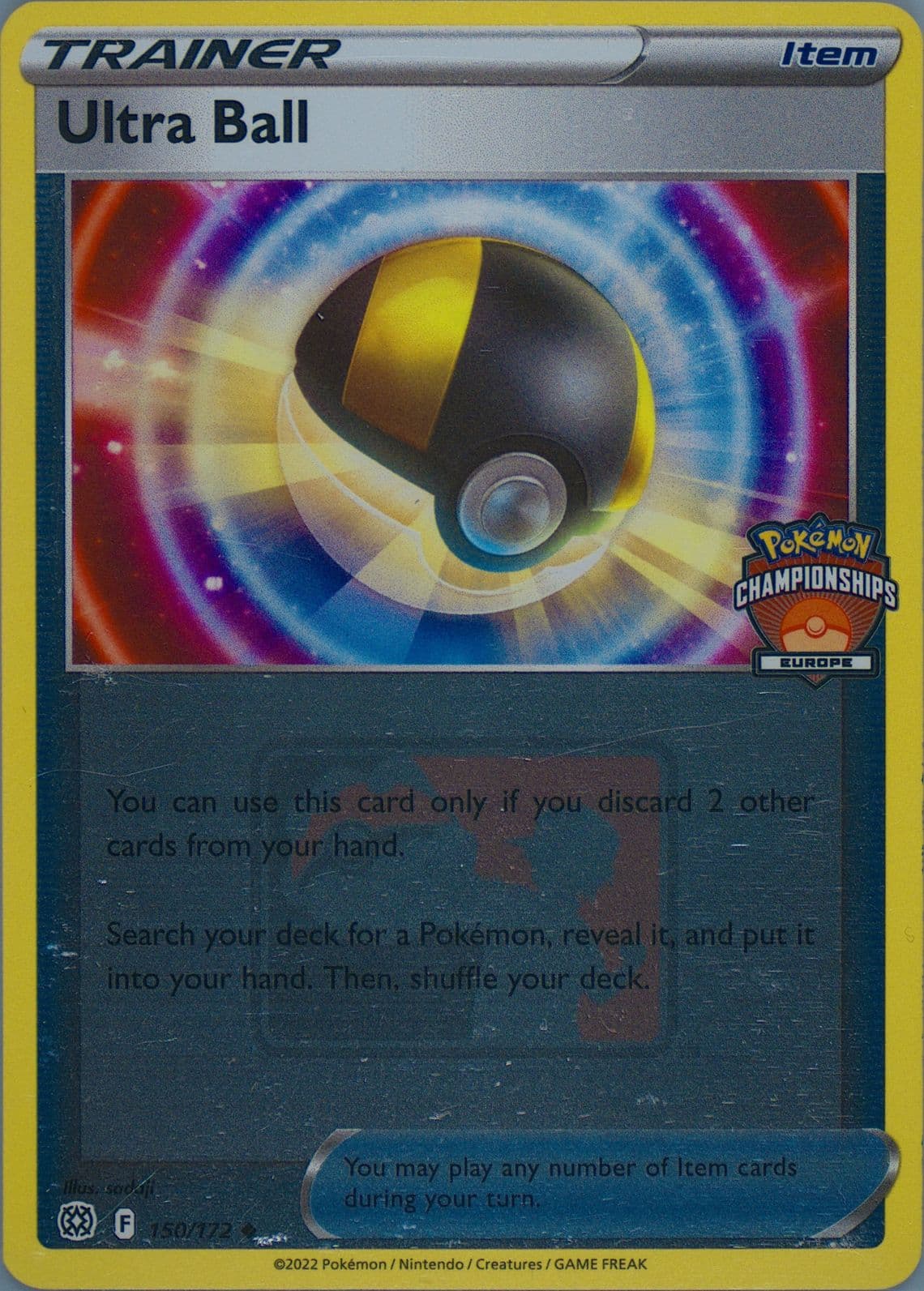 Ultra Ball-Reverse Foil 2023 Europe International Championships (150) 2022 Pokemon Sword & Shield Brilliant Stars