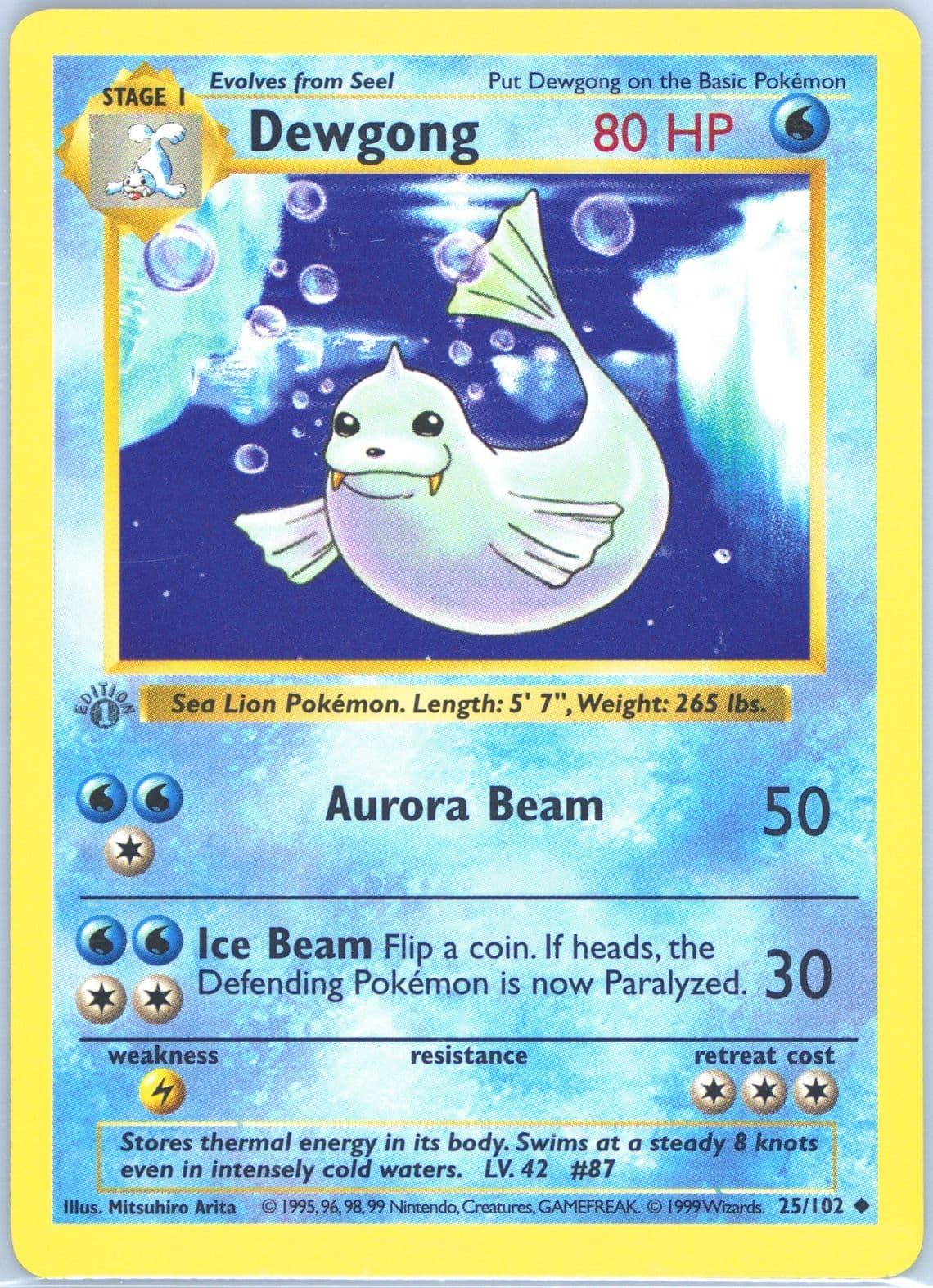 Dewgong 1st Edition (25) 1999 Pokemon Game