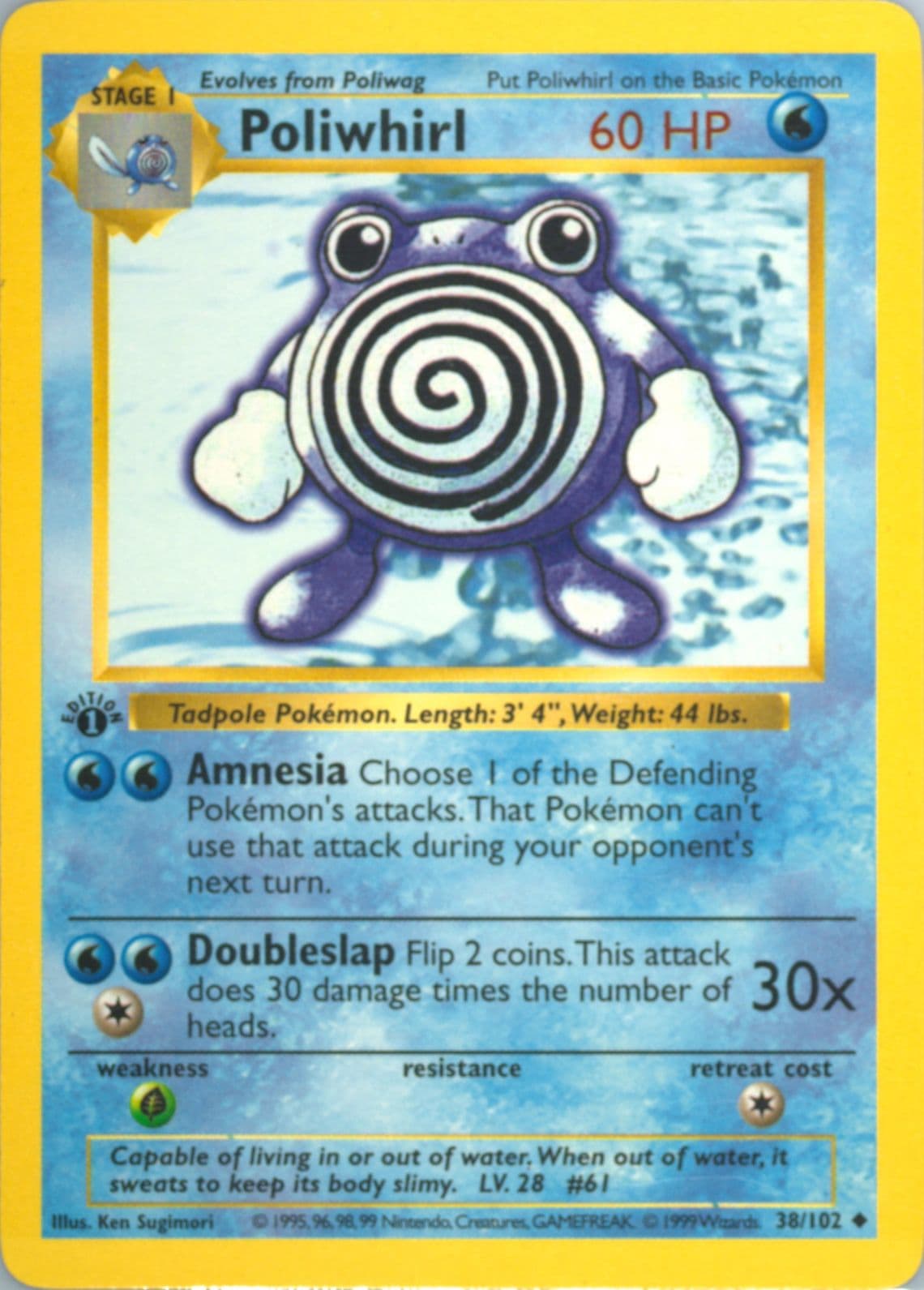 Poliwhirl 1st Edition (38) 1999 Pokemon Game