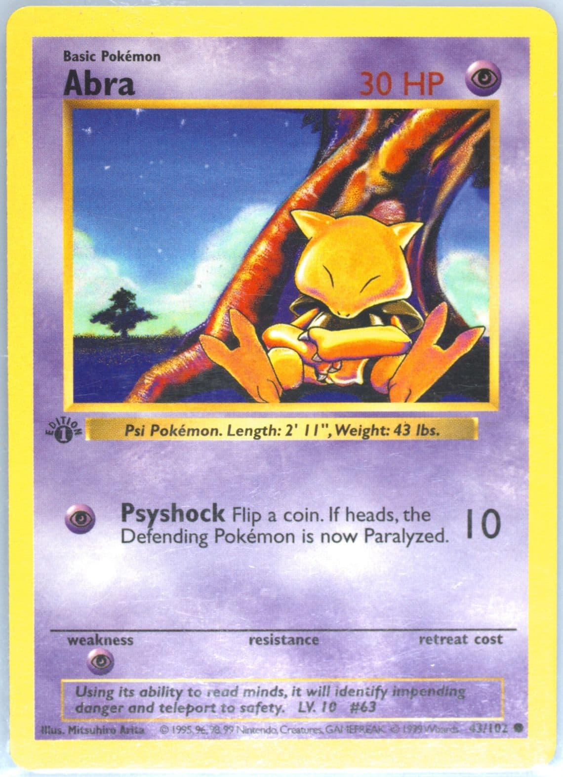 Abra 1st Edition (43) 1999 Pokemon Game