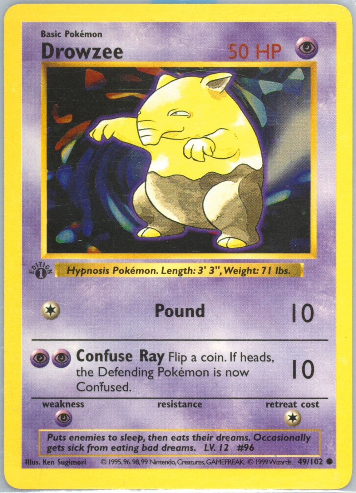 Drowzee 1st Edition (49) 1999 Pokemon Game