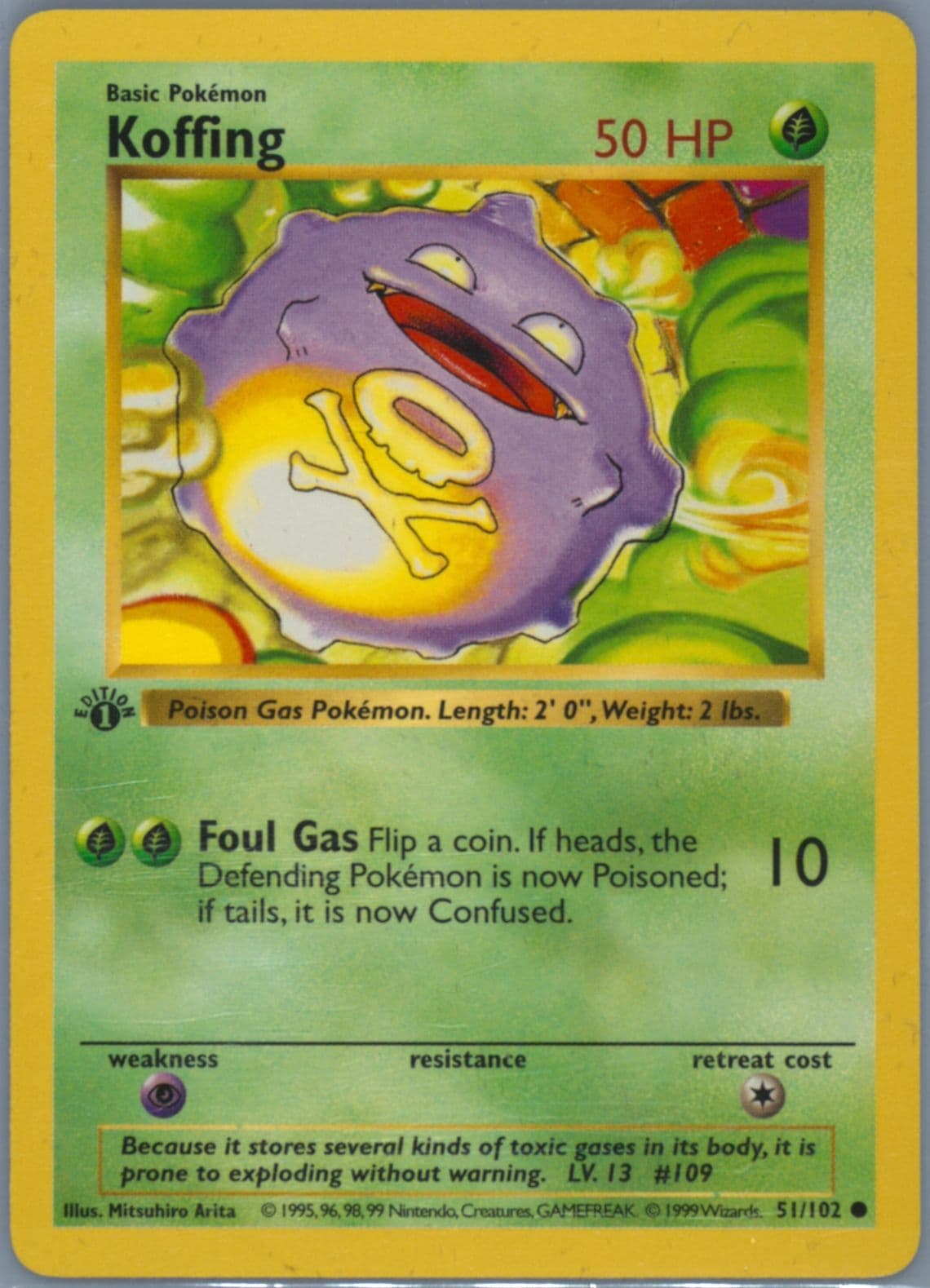Koffing 1st Edition (51) 1999 Pokemon Game