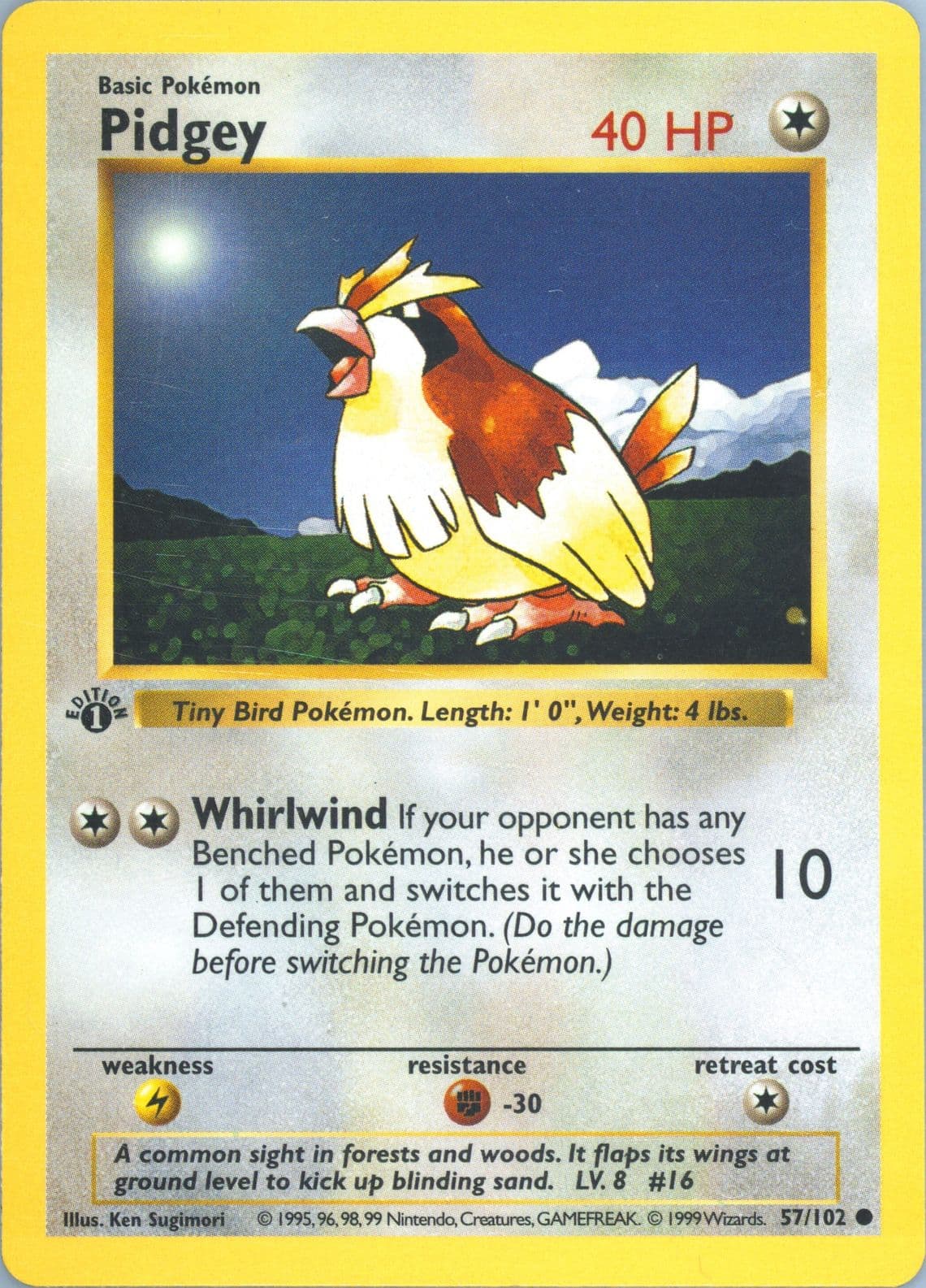Pidgey 1st Edition (57) 1999 Pokemon Game