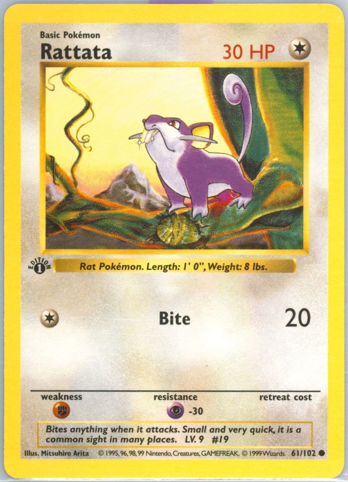 Rattata 1st Edition (61) 1999 Pokemon Game