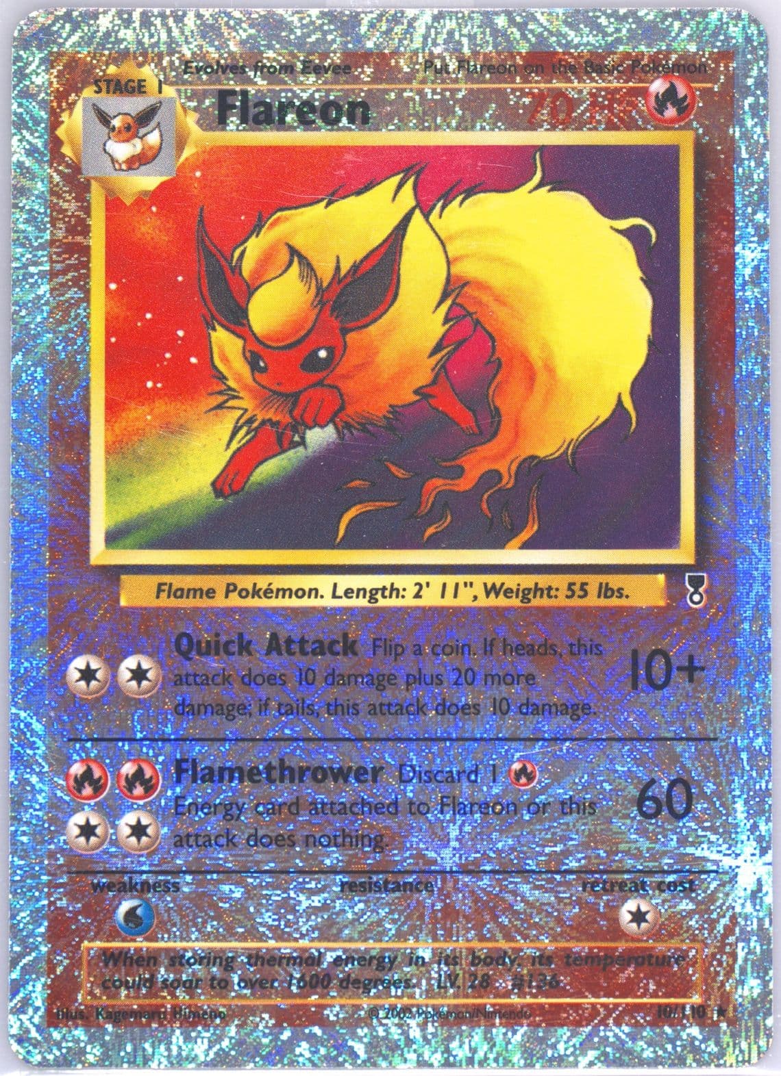Flareon-Reverse Foil (10) 2002 Pokemon Legendary Collection
