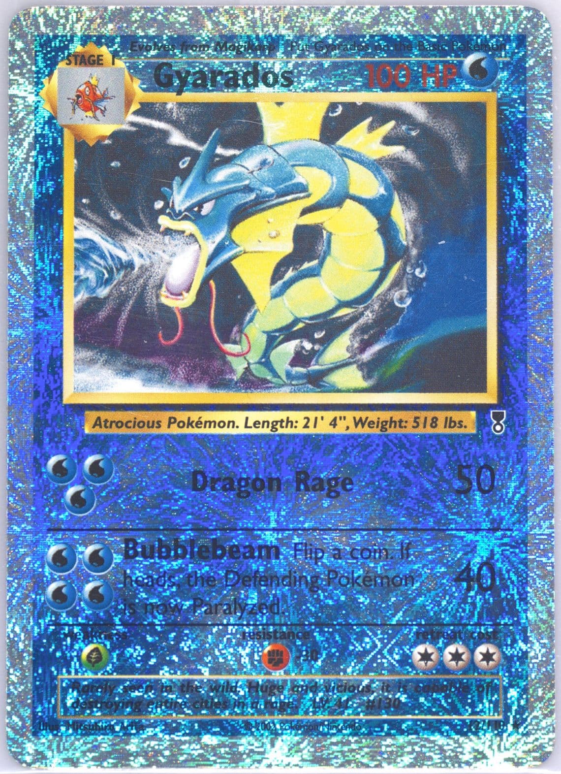 Gyarados-Reverse Foil (12) 2002 Pokemon Legendary Collection