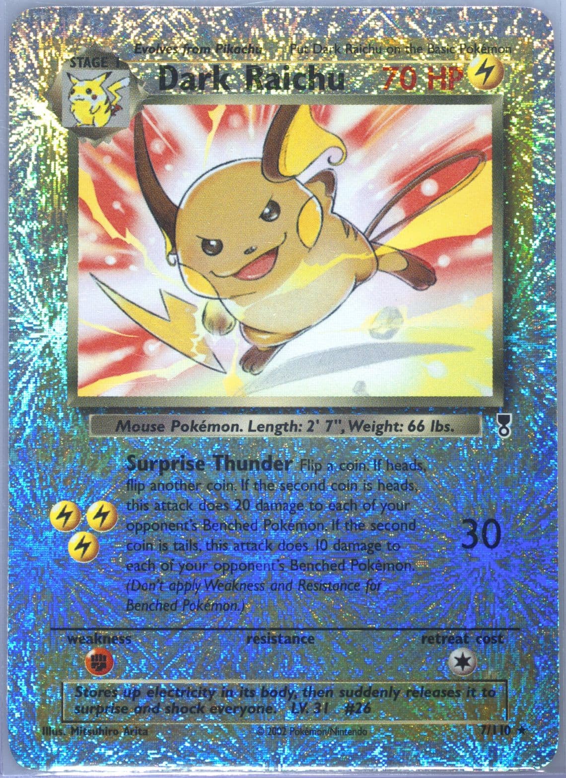 Dark Raichu-Reverse Foil (7) 2002 Pokemon Legendary Collection