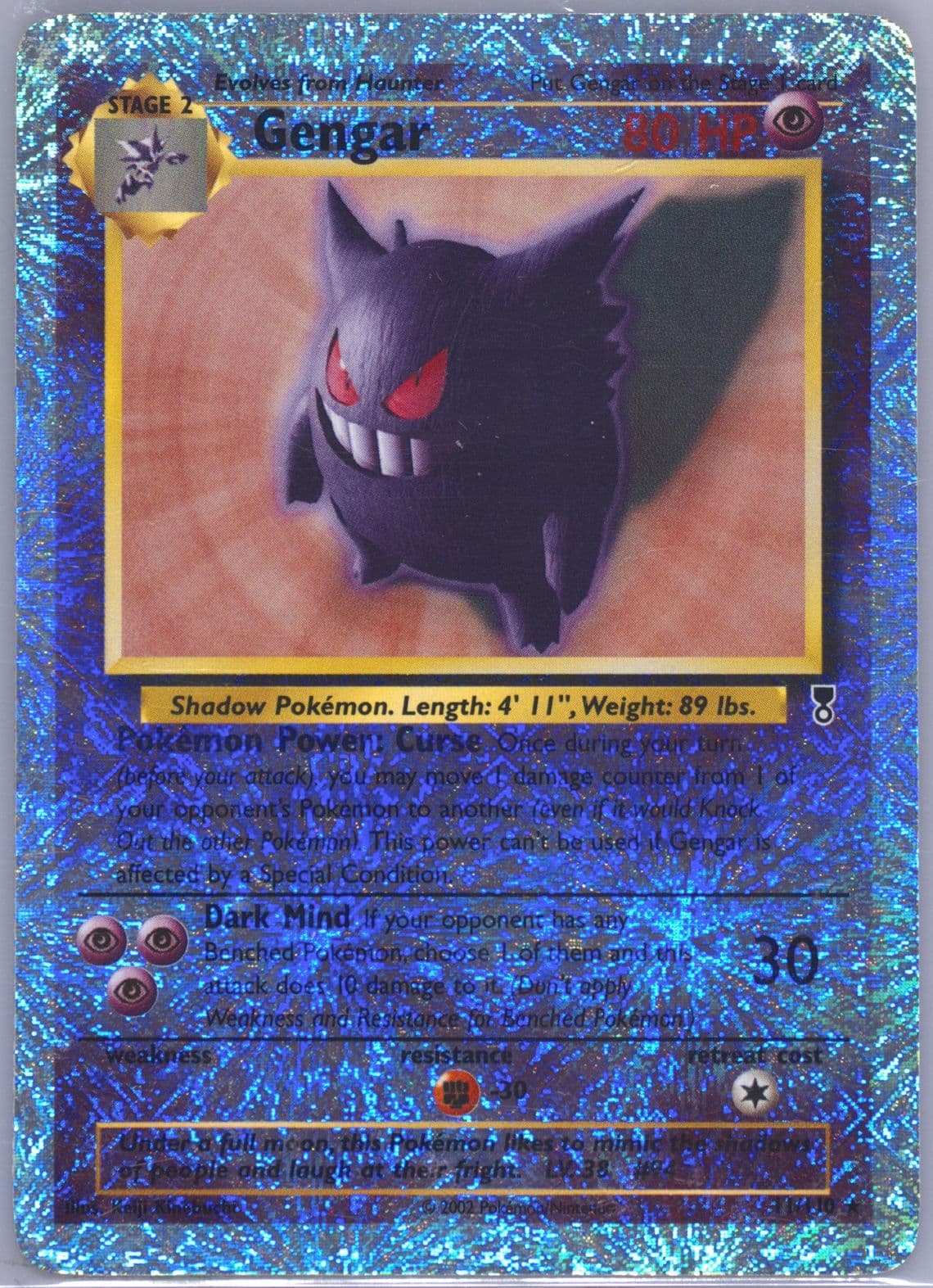 Gengar-Reverse Foil (11) 2002 Pokemon Legendary Collection