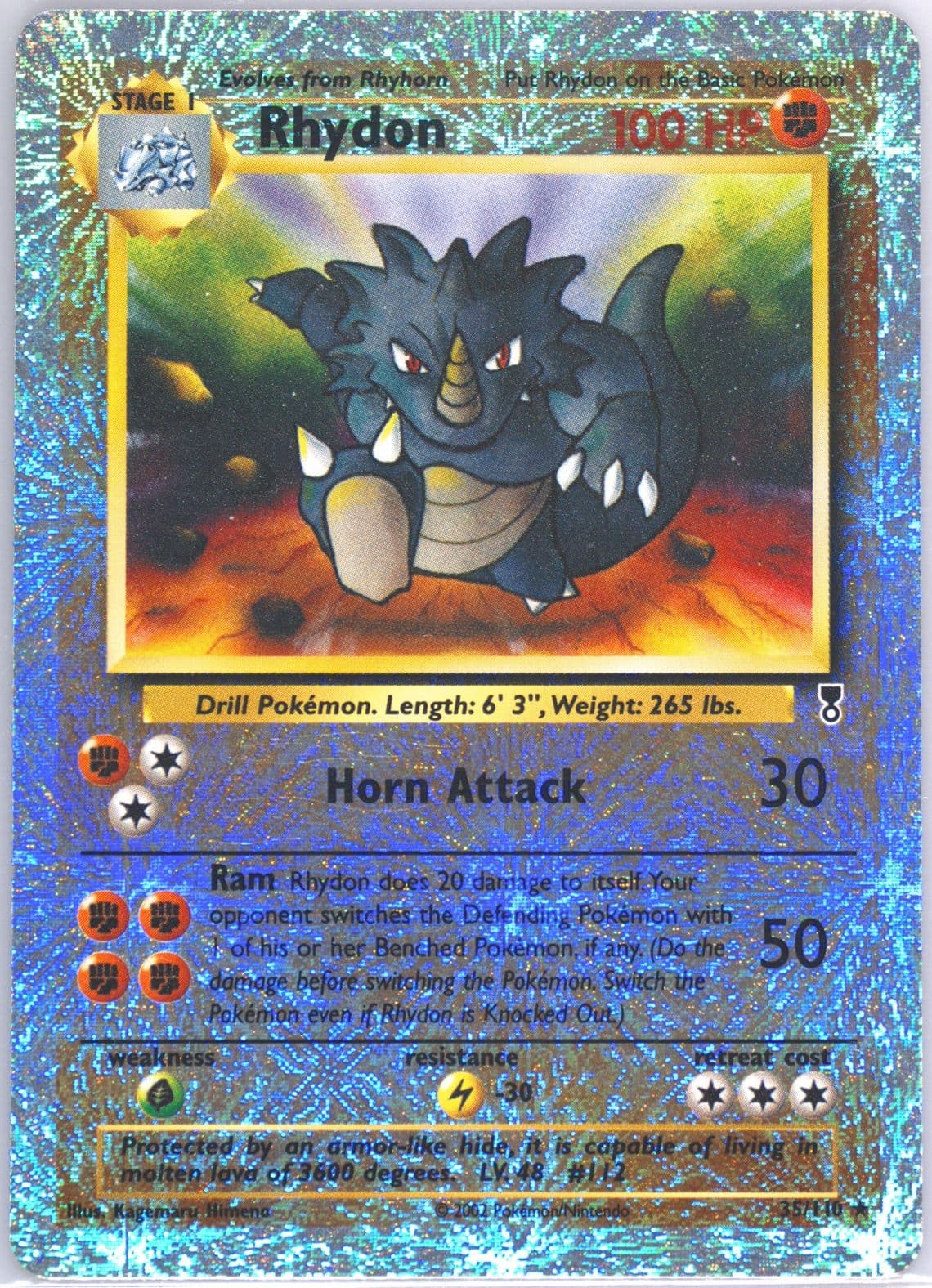 Rhydon-Reverse Foil (35) 2002 Pokemon Legendary Collection