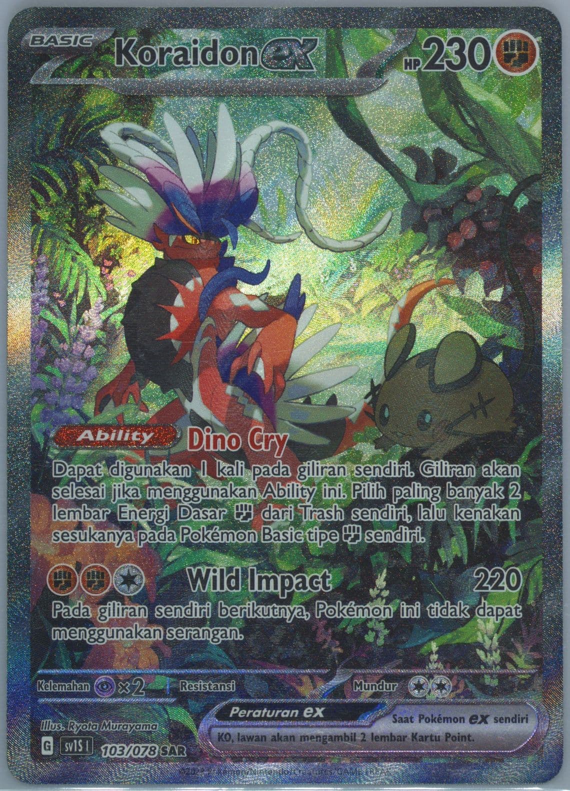 Koraidon EX Special Art Rare (103) 2023 Pokemon Indonesian Sv1s I-Scarlet EX