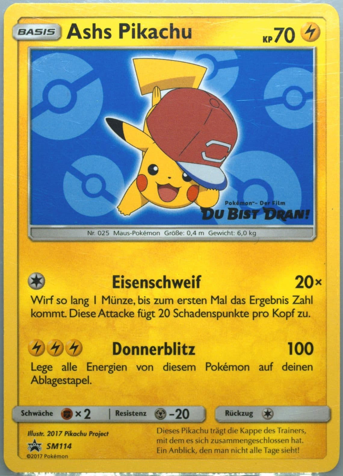 Ashs Pikachu I Choose You!-German (SM114) 2017 Pokemon SM Black Star Promo