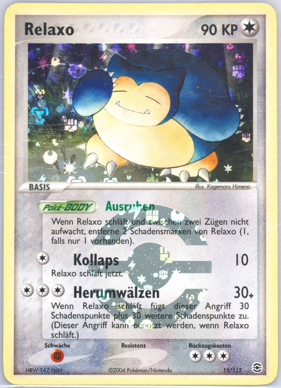 Relaxo-Reverse Foil German (15) 2004 Pokemon EX Fire Red & Leaf Green