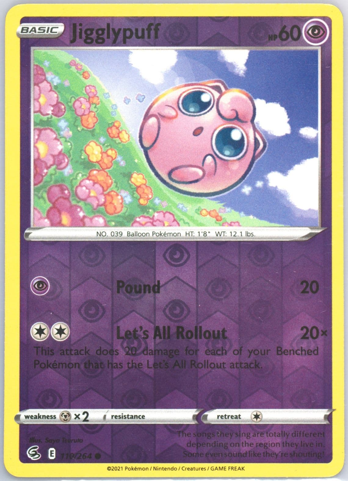 Jigglypuff-Reverse Foil (110) 2021 Pokemon Sword & Shield Fusion Strike