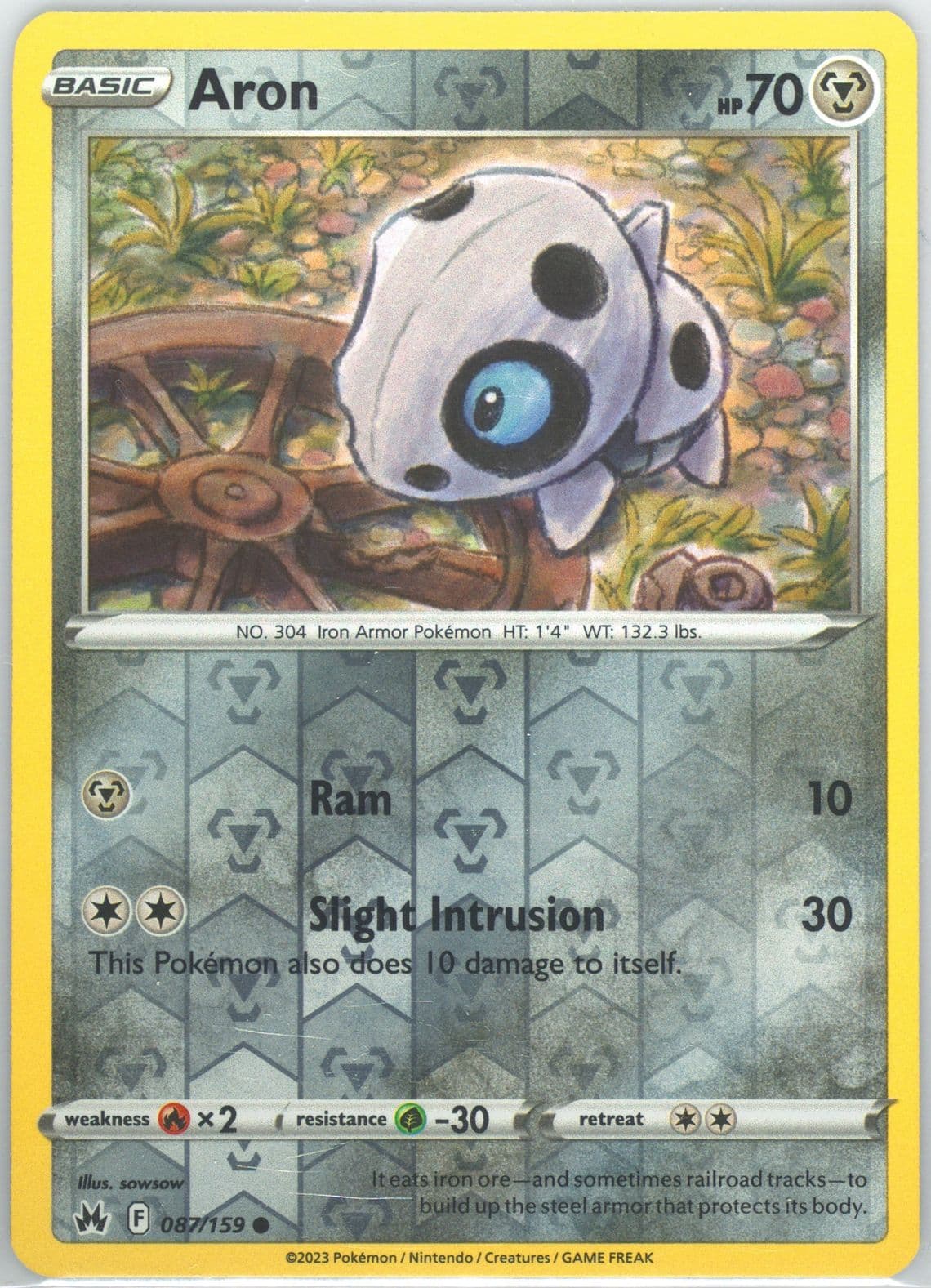 Aron-Reverse Foil (087) 2023 Pokemon Sword and Shield Crown Zenith