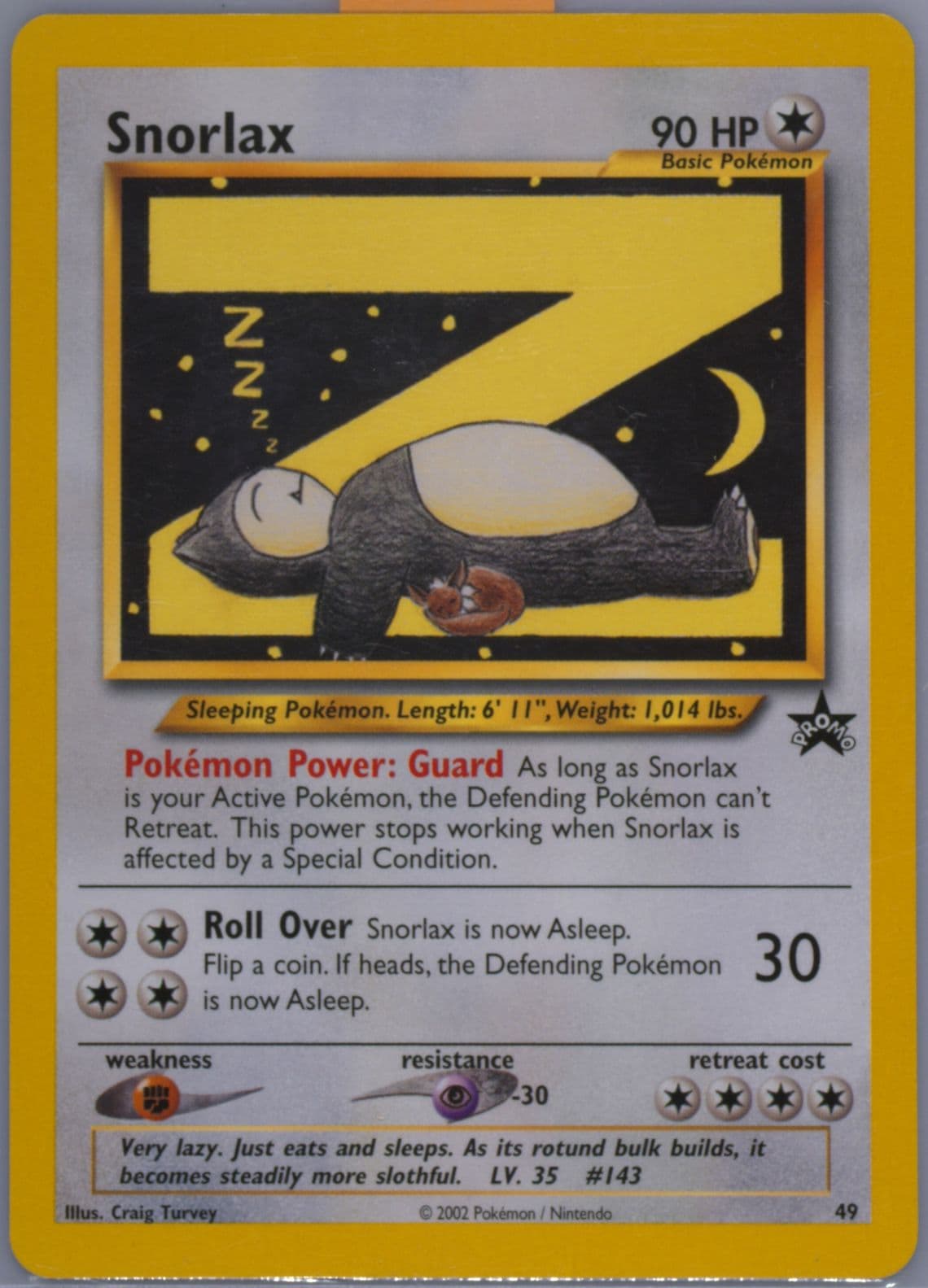 Snorlax (49) 2002 Pokemon League Promo Black Star