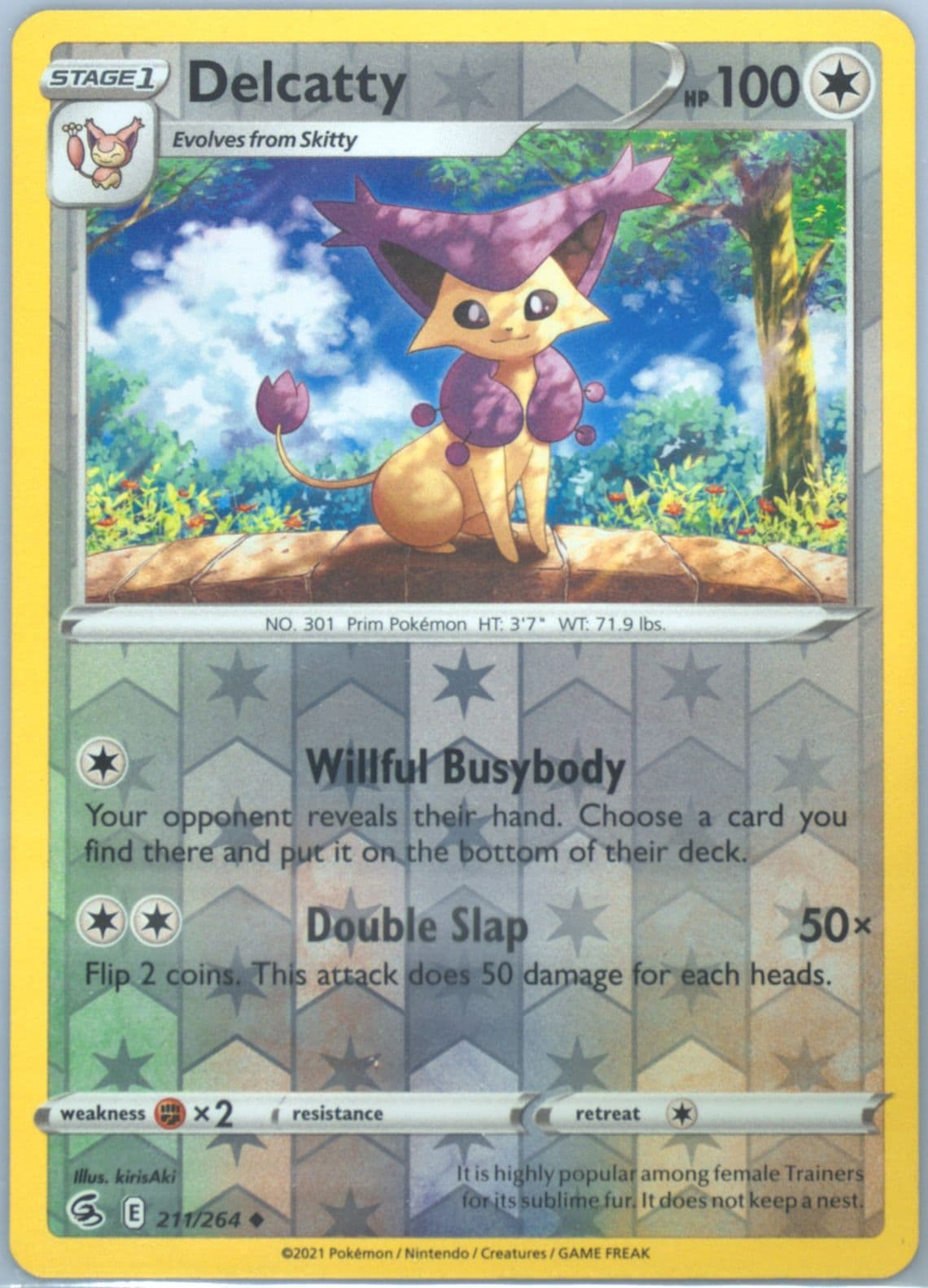 Delcatty-Reverse Foil (211) 2021 Pokemon Sword & Shield Fusion Strike