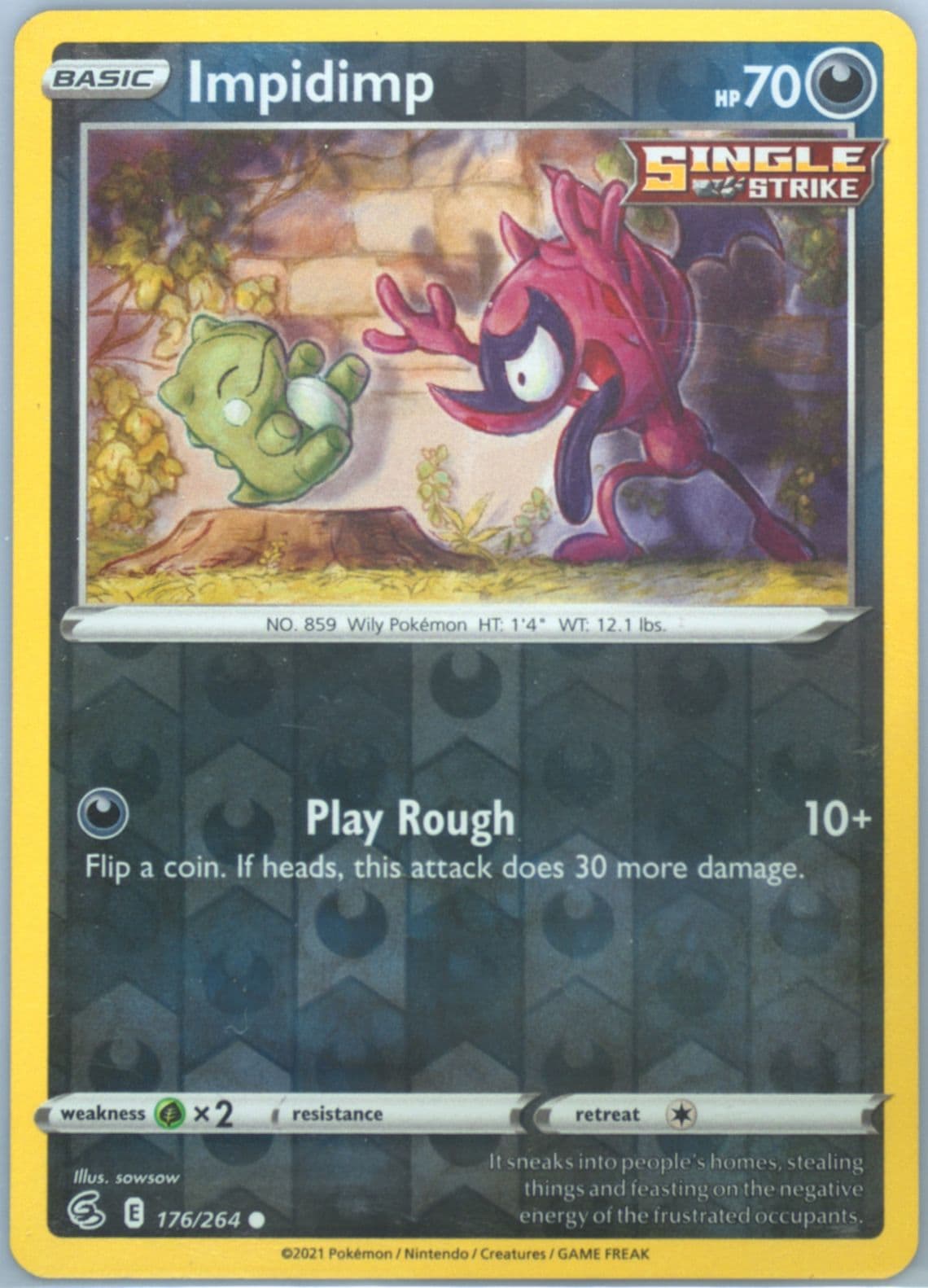 Impidimp-Reverse Foil (176) 2021 Pokemon Sword & Shield Fusion Strike