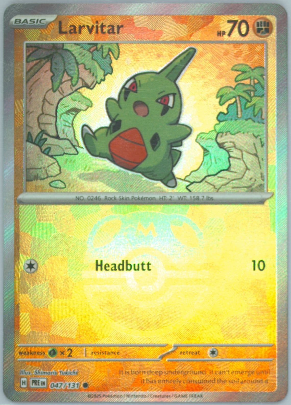 Larvitar (047) 2025 Pokemon Pre EN-Prismatic Evolutions